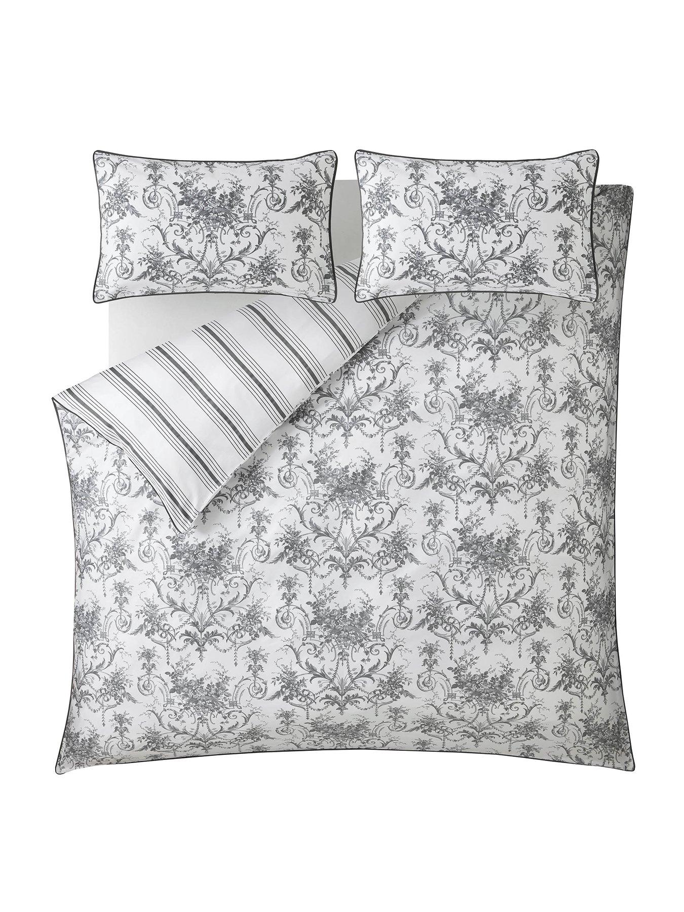 Image 2 of 5 of Laura Ashley Tuileries Quilt Set Charcoal