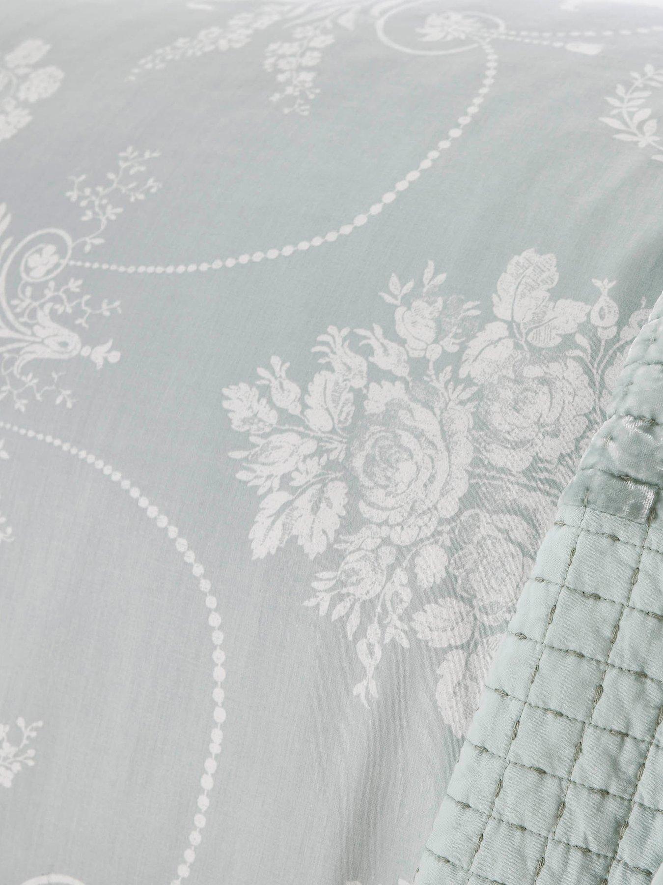 Image 4 of 4 of Laura Ashley Lajosette Quilt Set Duck Egg
