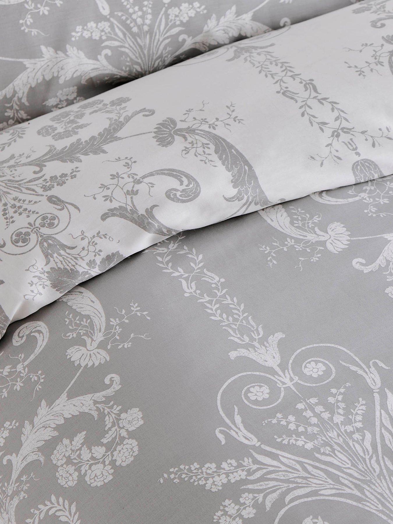 Image 3 of 4 of Laura Ashley Josette 100% Cotton Quilt Set Dove Grey