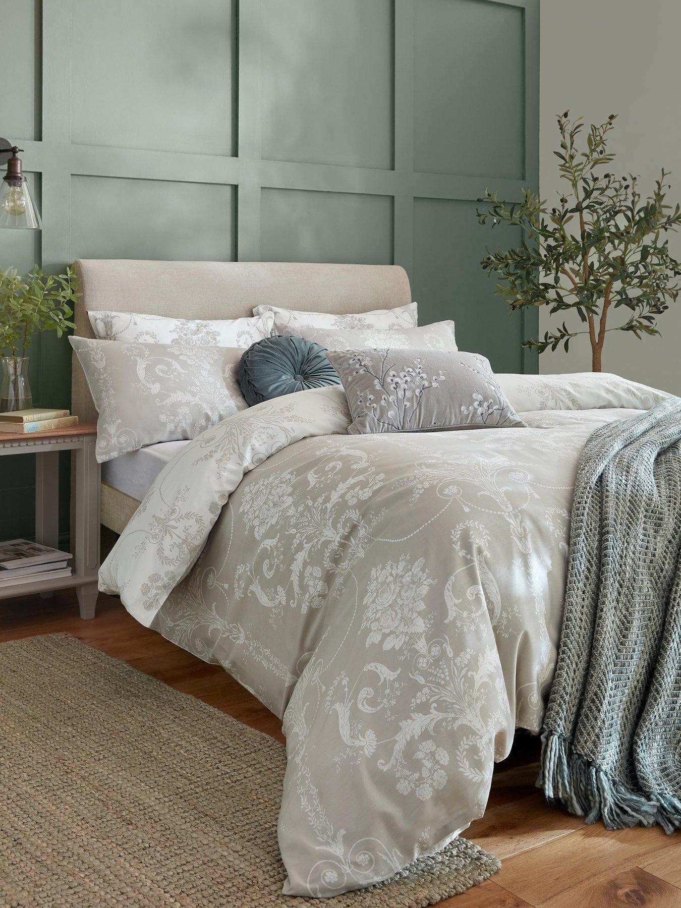 Image 4 of 4 of Laura Ashley Josette 100% Cotton Quilt Set Dove Grey