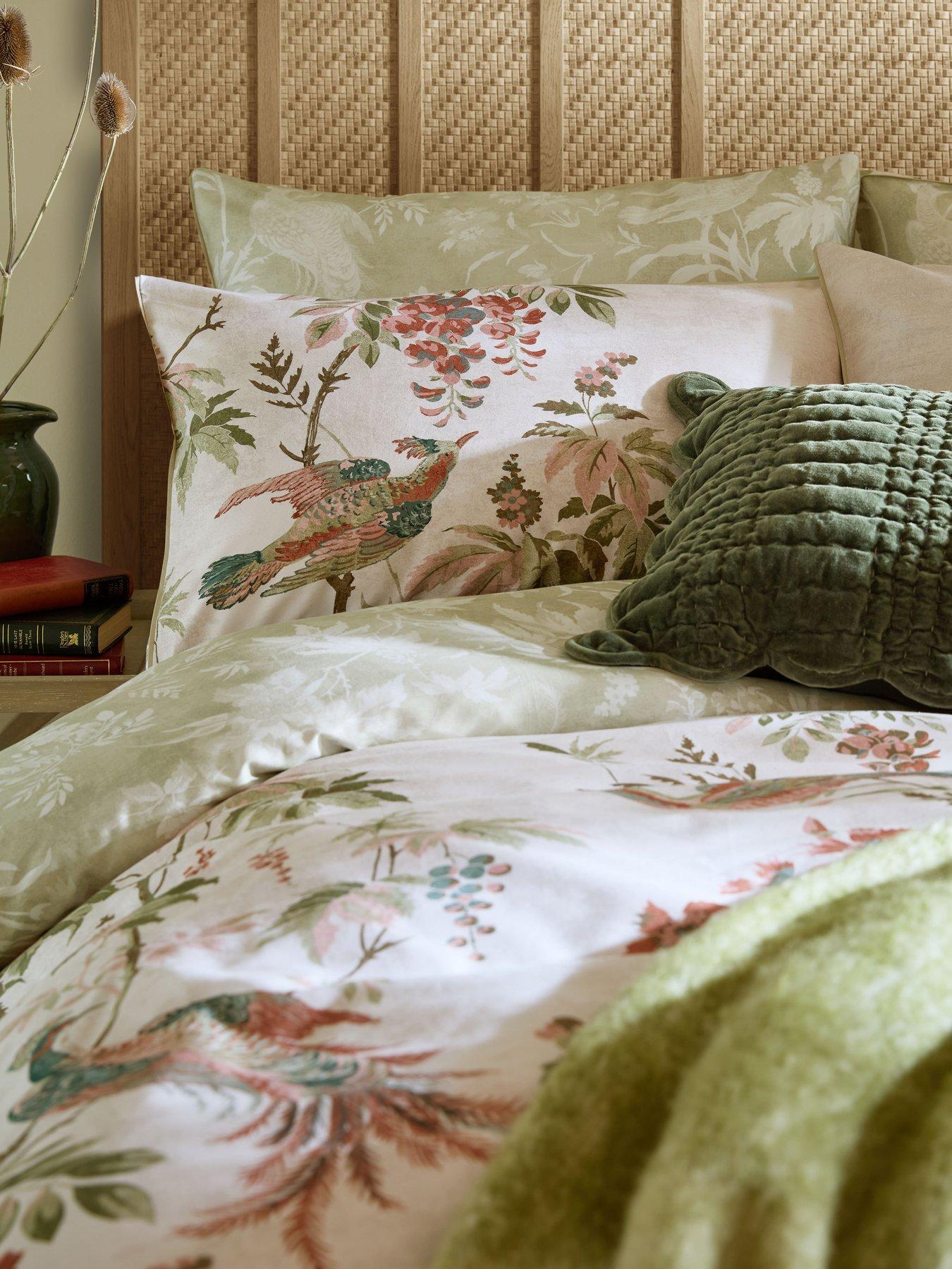 Image 4 of 4 of Laura Ashley Attleton Standard Pillowcase Pair 50cm x 75cm Sage