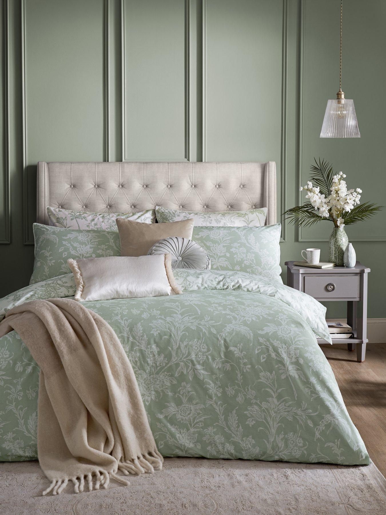Image 1 of 3 of Laura Ashley Lloyd 100% Cotton Standard Pillowcase Pair 50x75cm Sage