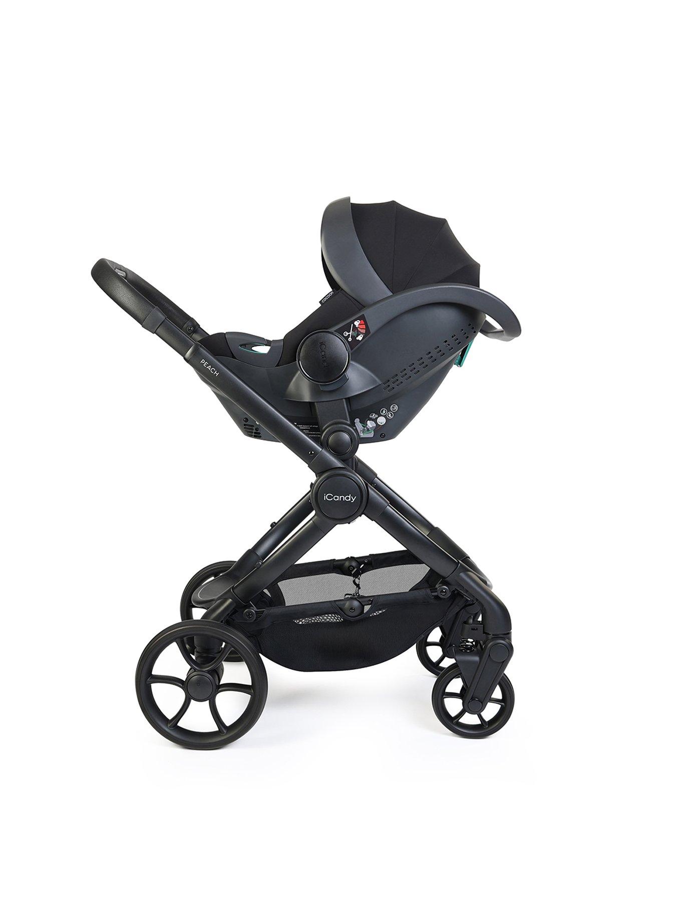  image of icandy-peach-8-travel-system-with-black-cocoon-360-black