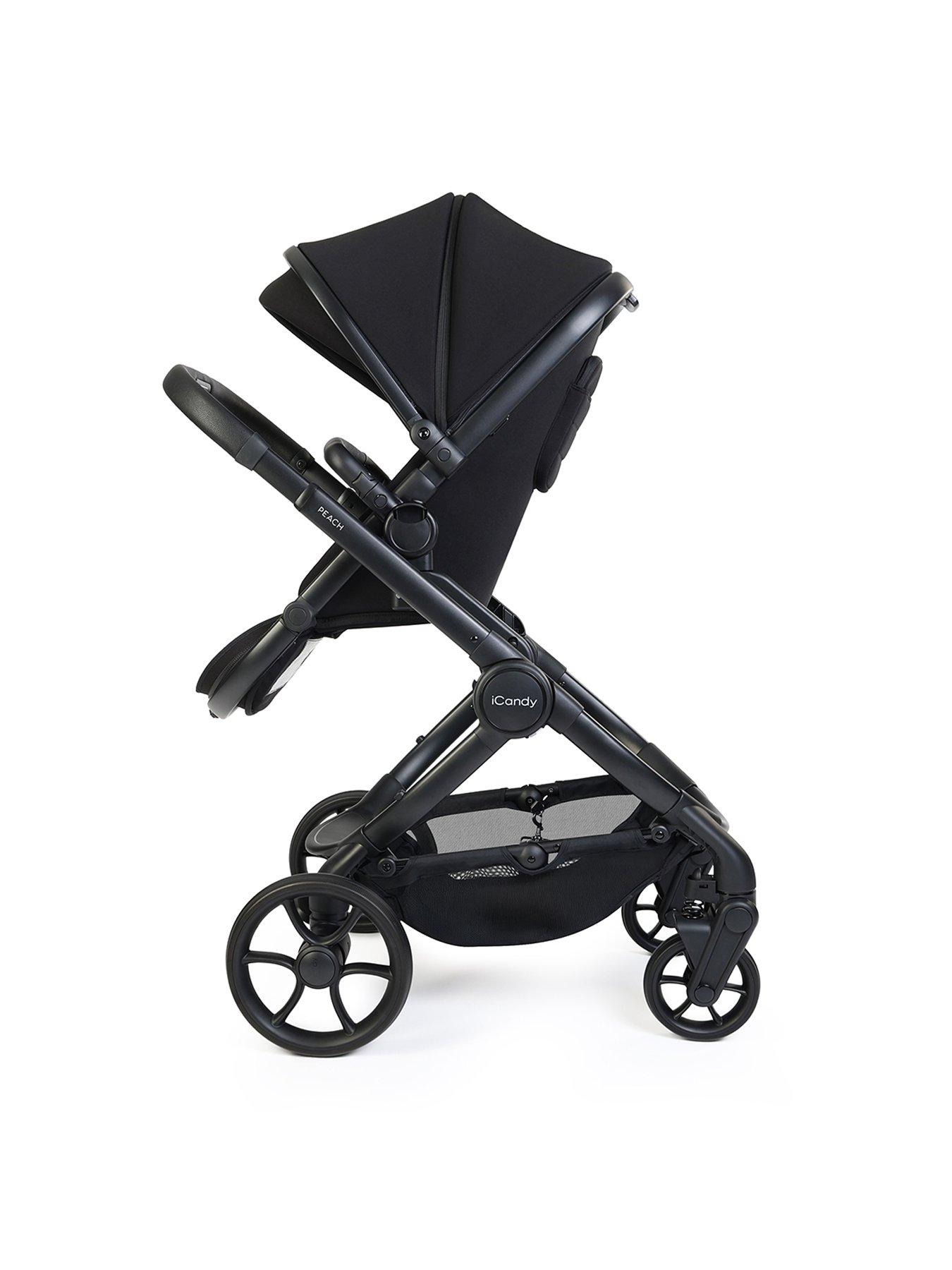  image of icandy-peach-8-travel-system-with-black-cocoon-360-black