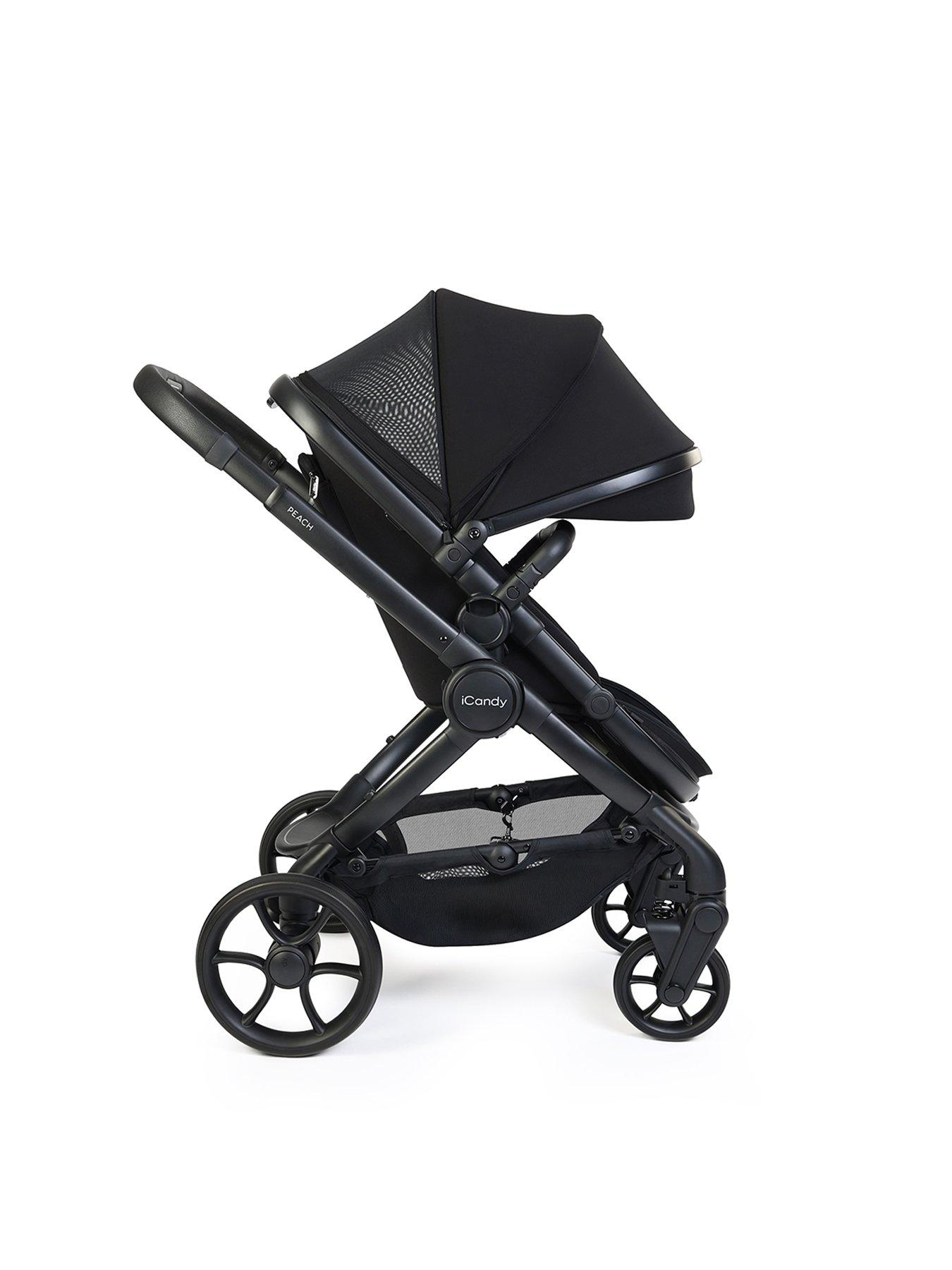  image of icandy-peach-8-travel-system-with-black-cocoon-360-black