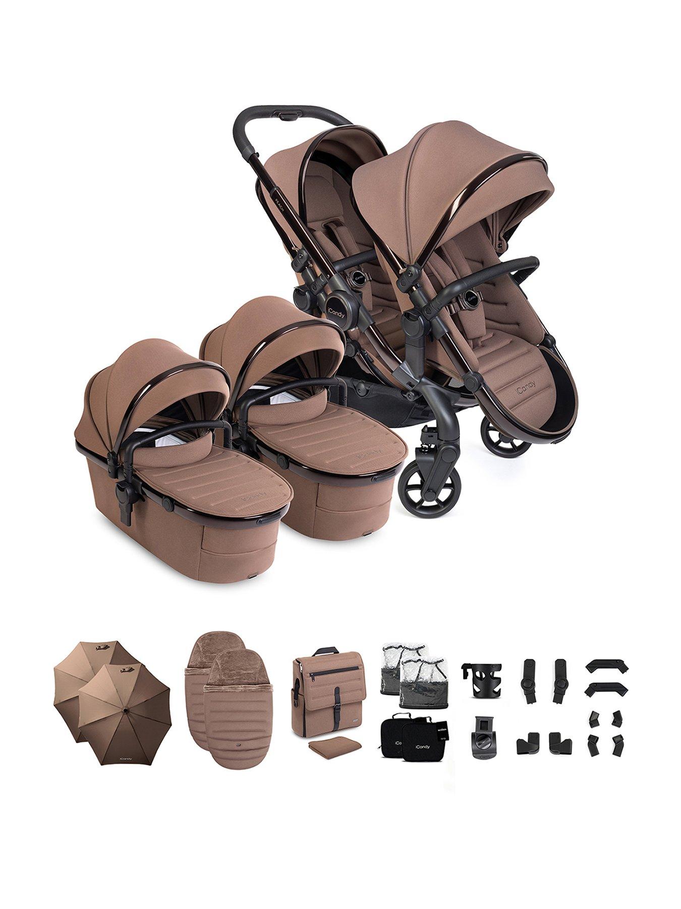  image of icandy-peach-8-twin-complete-pushchair-editions-bundle-coco