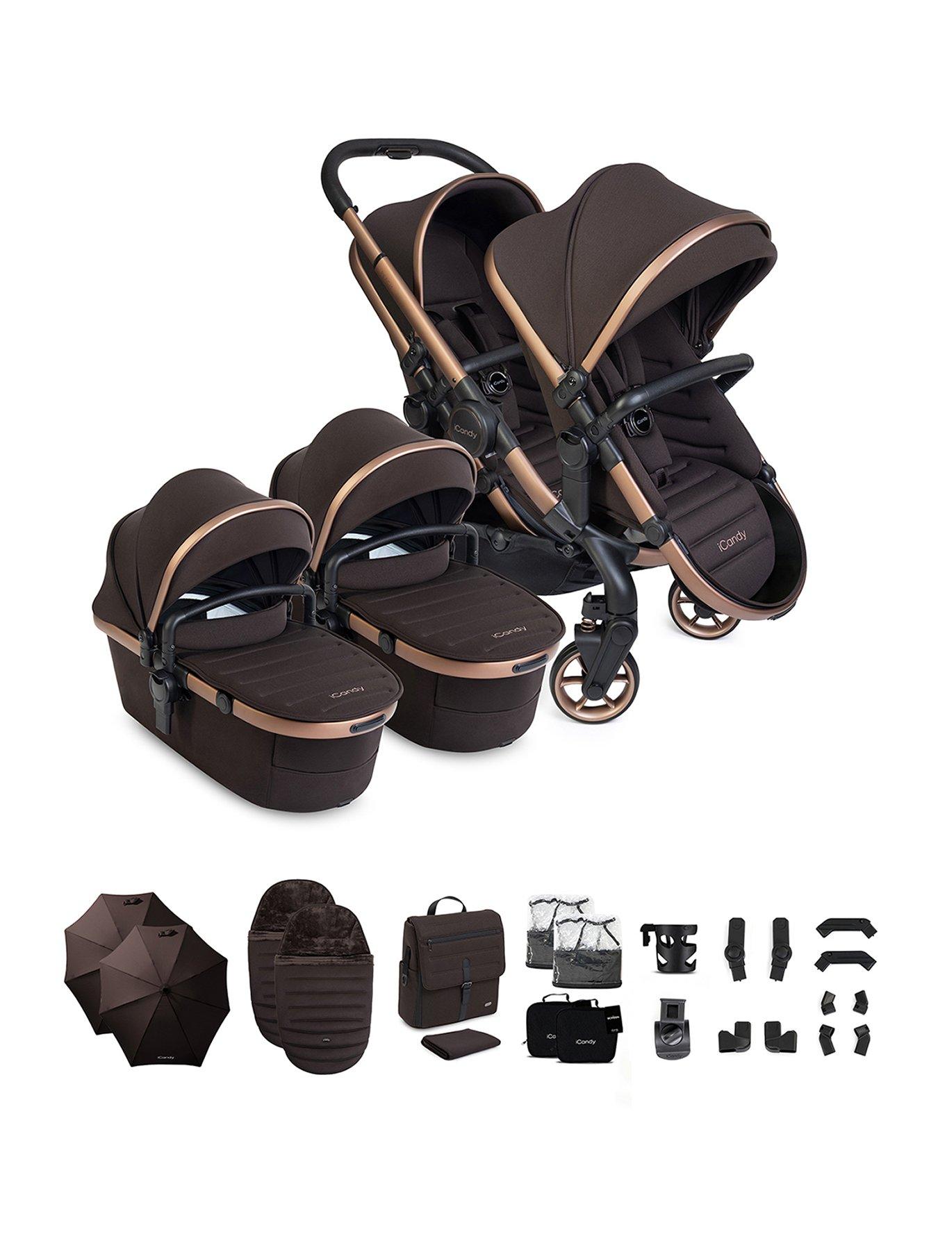 Image 1 of 7 of iCandy Peach 8 Twin Complete Pushchair Editions Bundle - Pecan