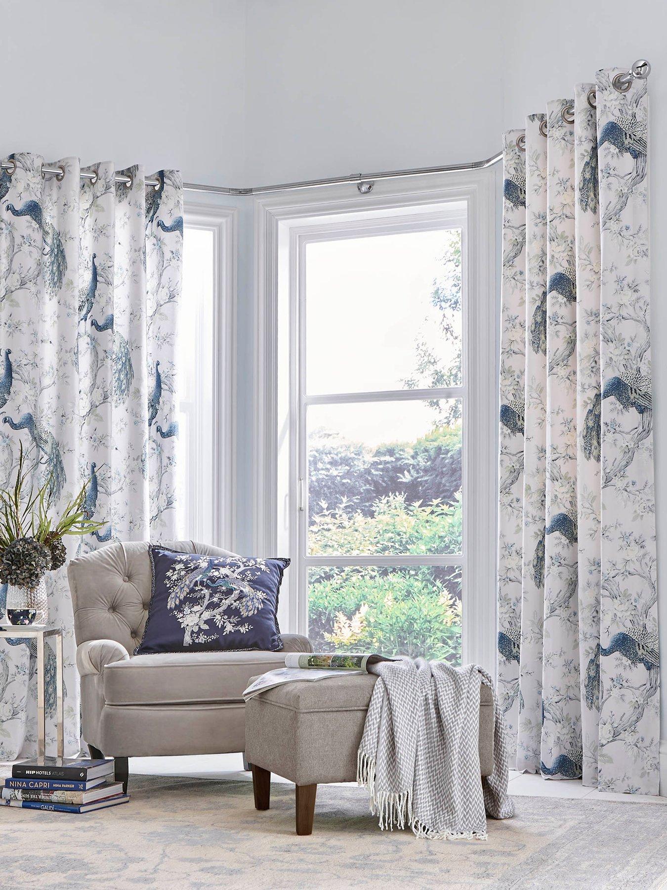 Laura Ashley Belvedere Eyelet Curtains Midnight