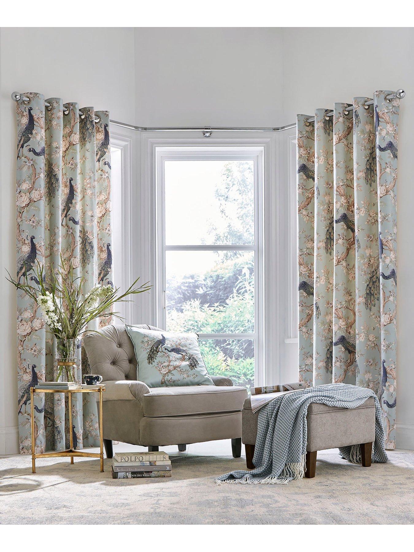 Image 1 of 1 of Laura Ashley Belvedere Eyelet Curtains Duck Egg