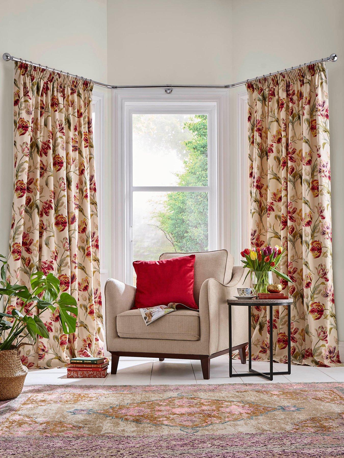 Laura Ashley Gosford Curtains Cranberry