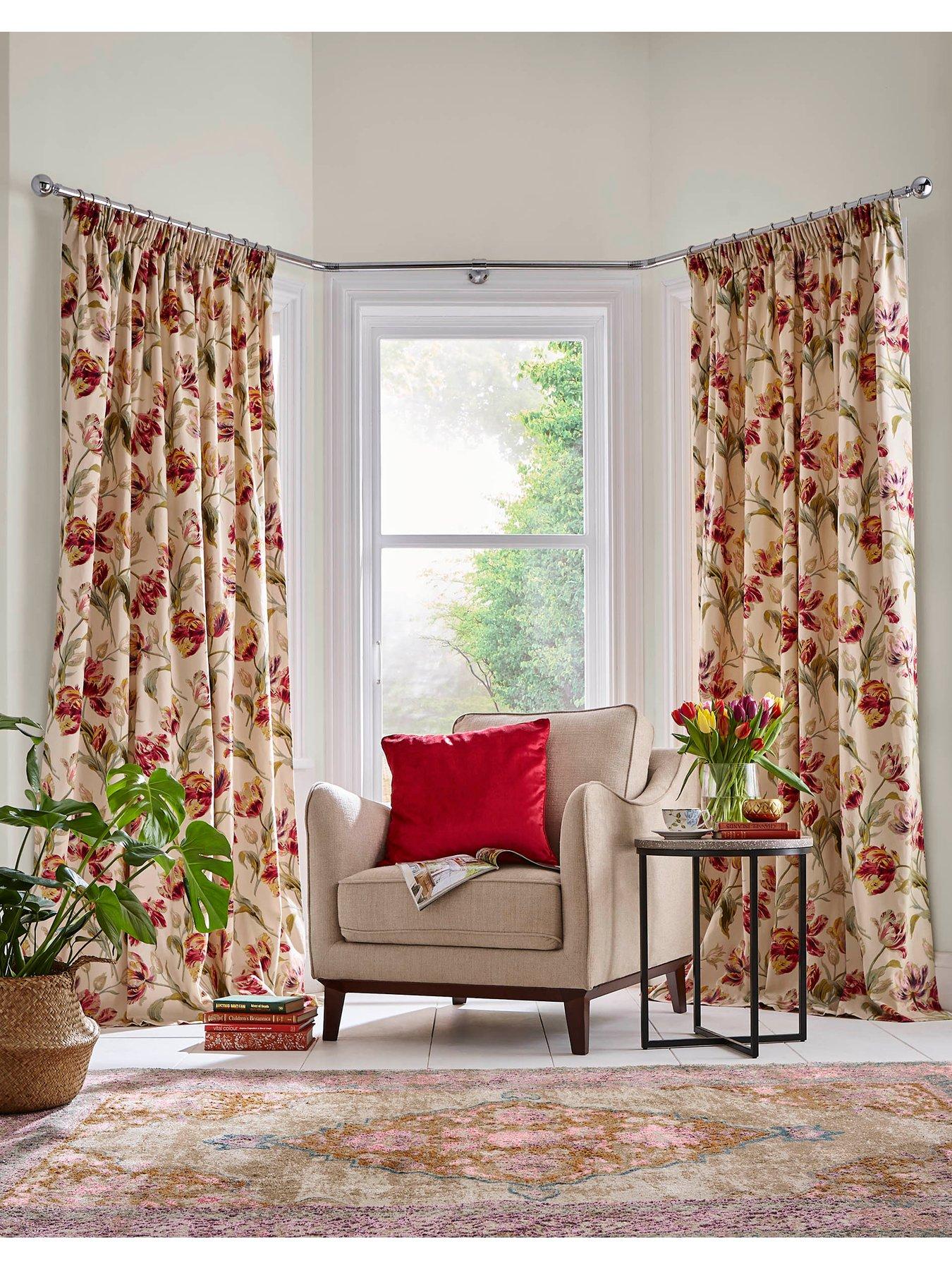 Image 2 of 3 of Laura Ashley Gosford Curtains Cranberry