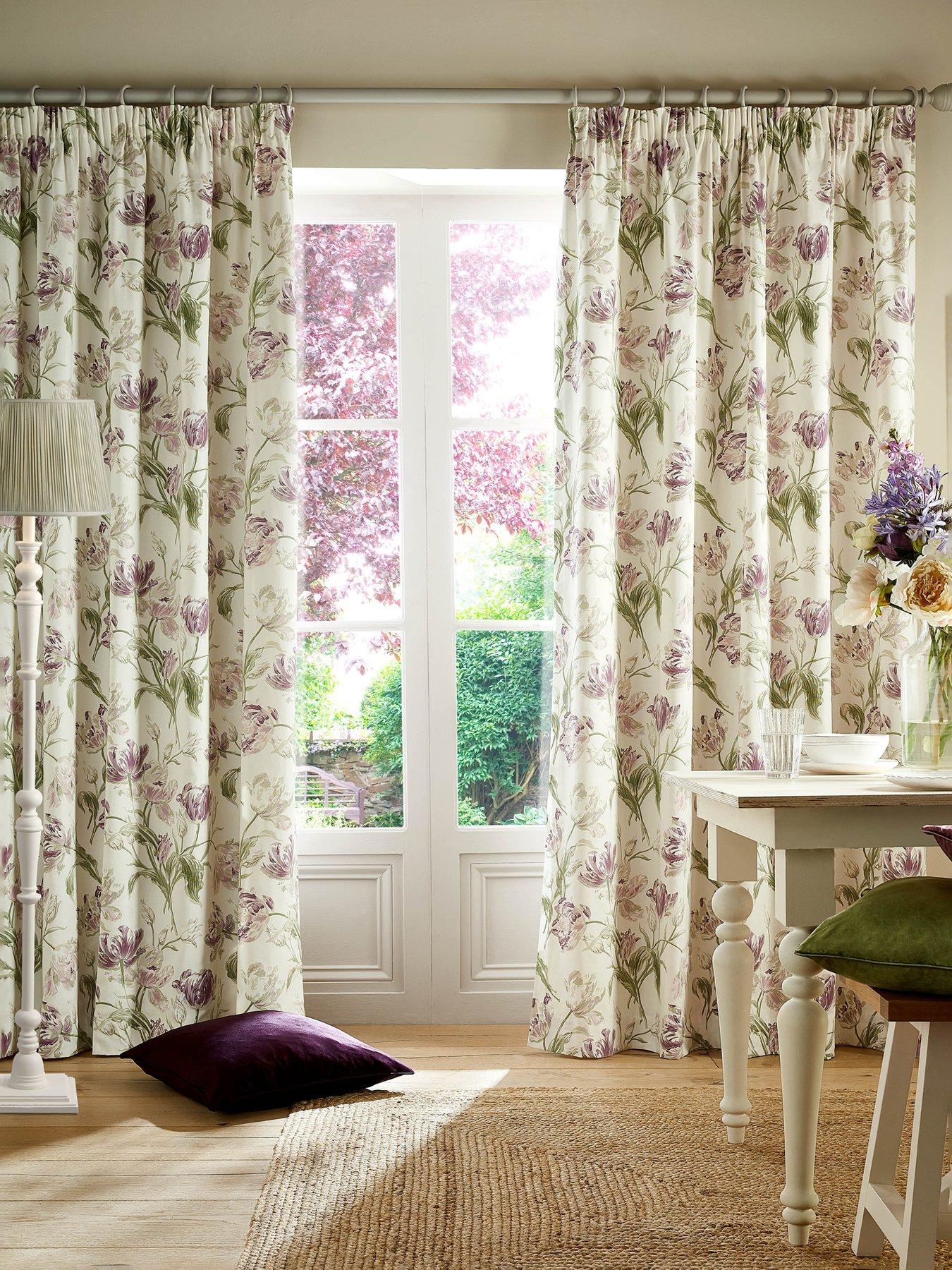 Laura Ashley Gosford Curtains Grape