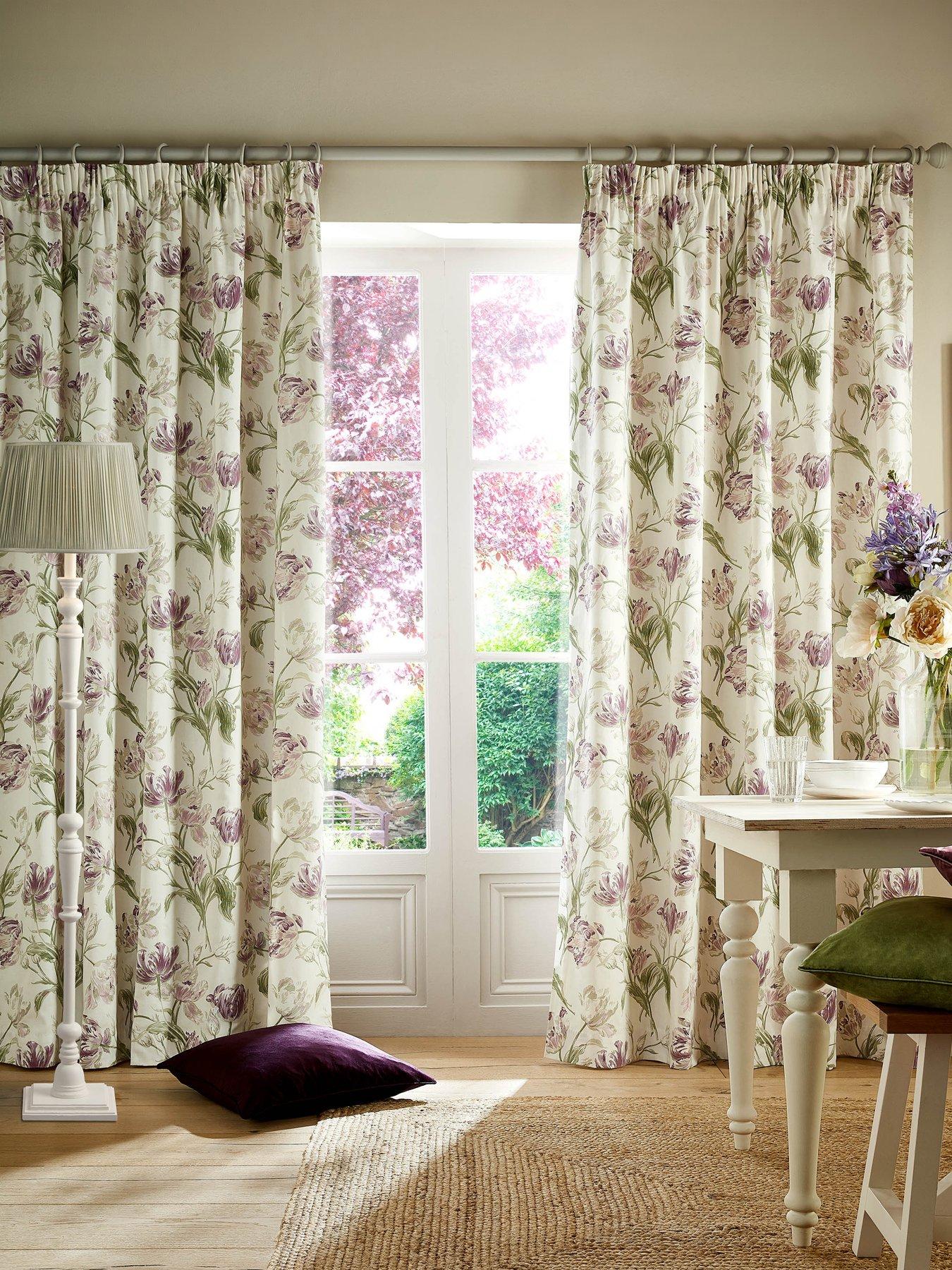 Laura Ashley Gosford Curtains 66cm (26" Tie Back - Pair) Grape