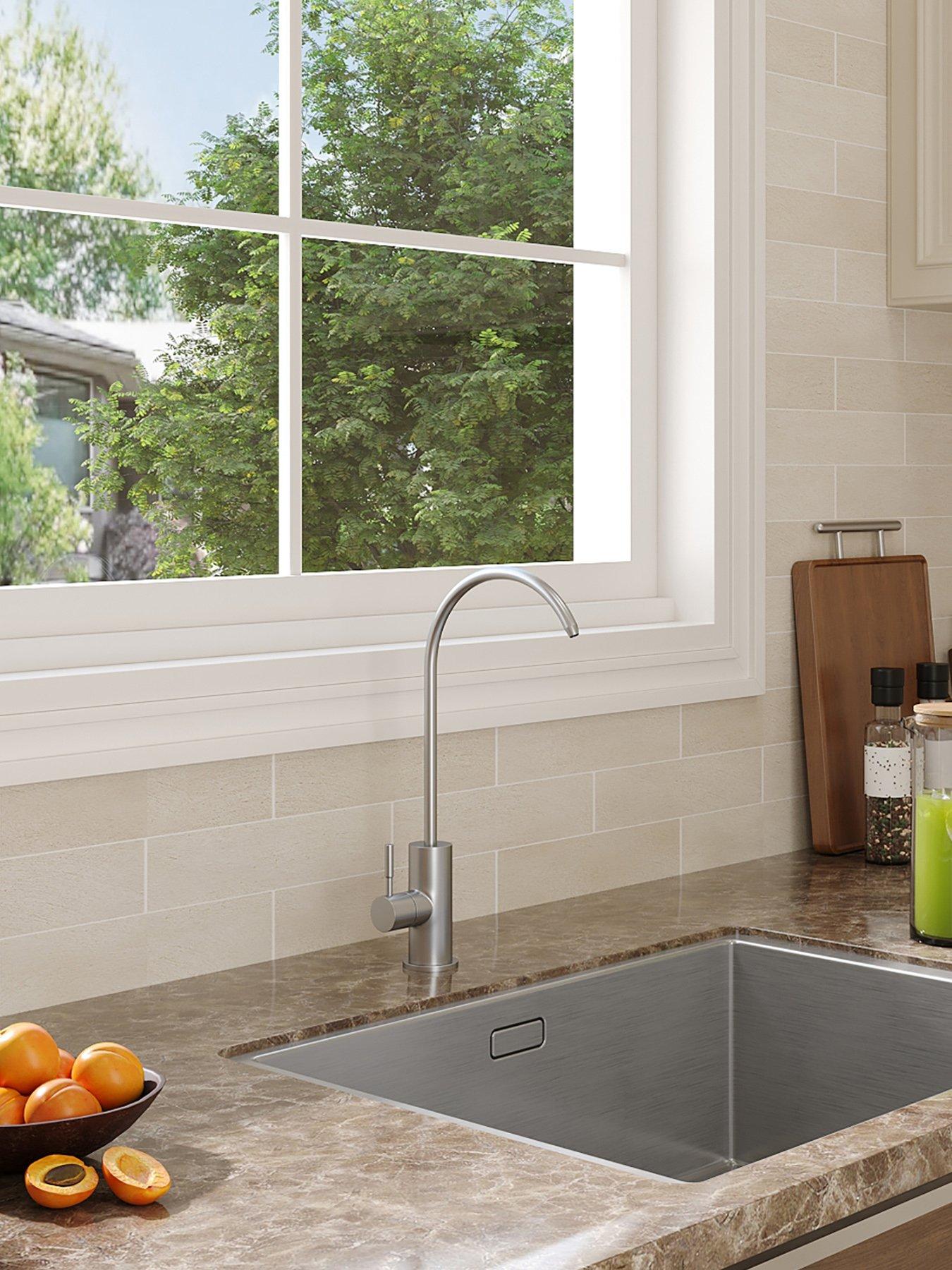 Image 1 of 7 of Living and Home Silver Stainless Steel Brushed Kitchen Tap Kitchen Water Filter Faucet