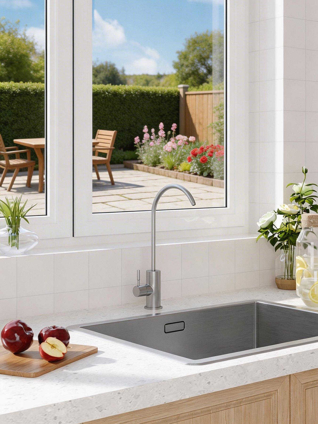 Image 5 of 7 of Living and Home Silver Stainless Steel Brushed Kitchen Tap Kitchen Water Filter Faucet