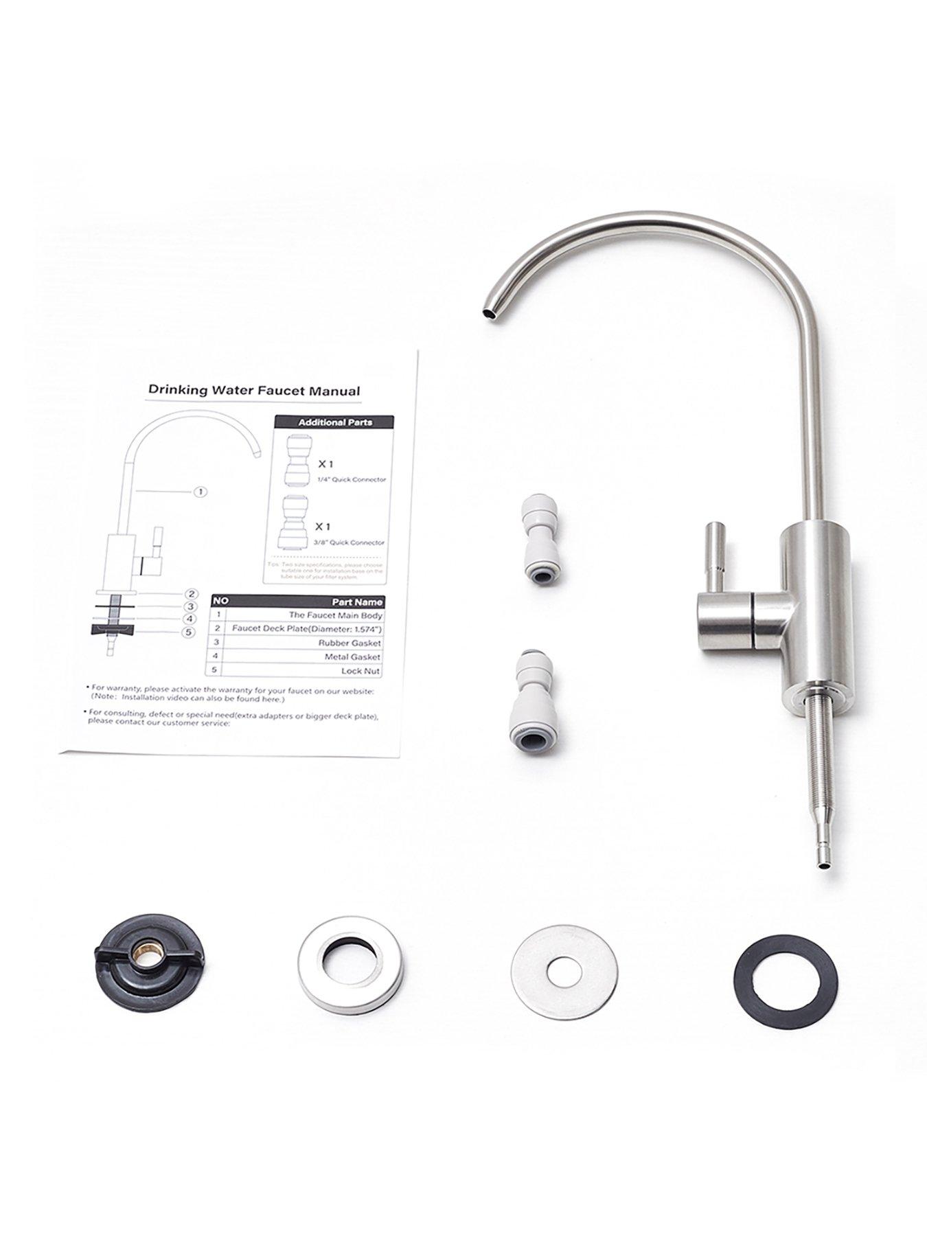 Image 6 of 7 of Living and Home Silver Stainless Steel Brushed Kitchen Tap Kitchen Water Filter Faucet