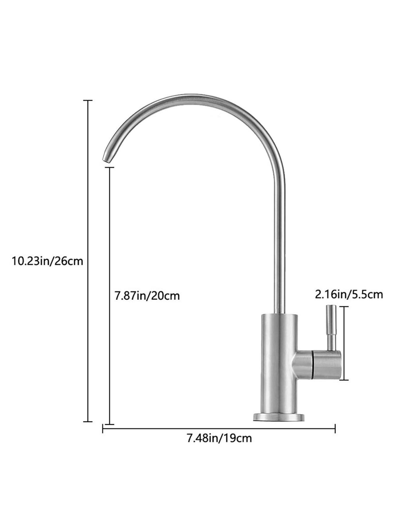 Image 7 of 7 of Living and Home Silver Stainless Steel Brushed Kitchen Tap Kitchen Water Filter Faucet