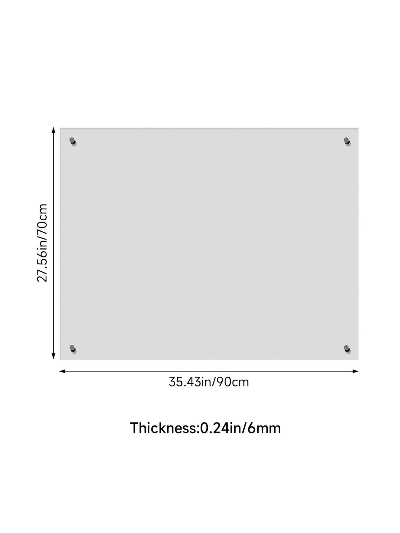 Image 7 of 7 of Living and Home White Pre-drilled Tempered Glass Splashback For Cookers, 90cm W X 70cm D