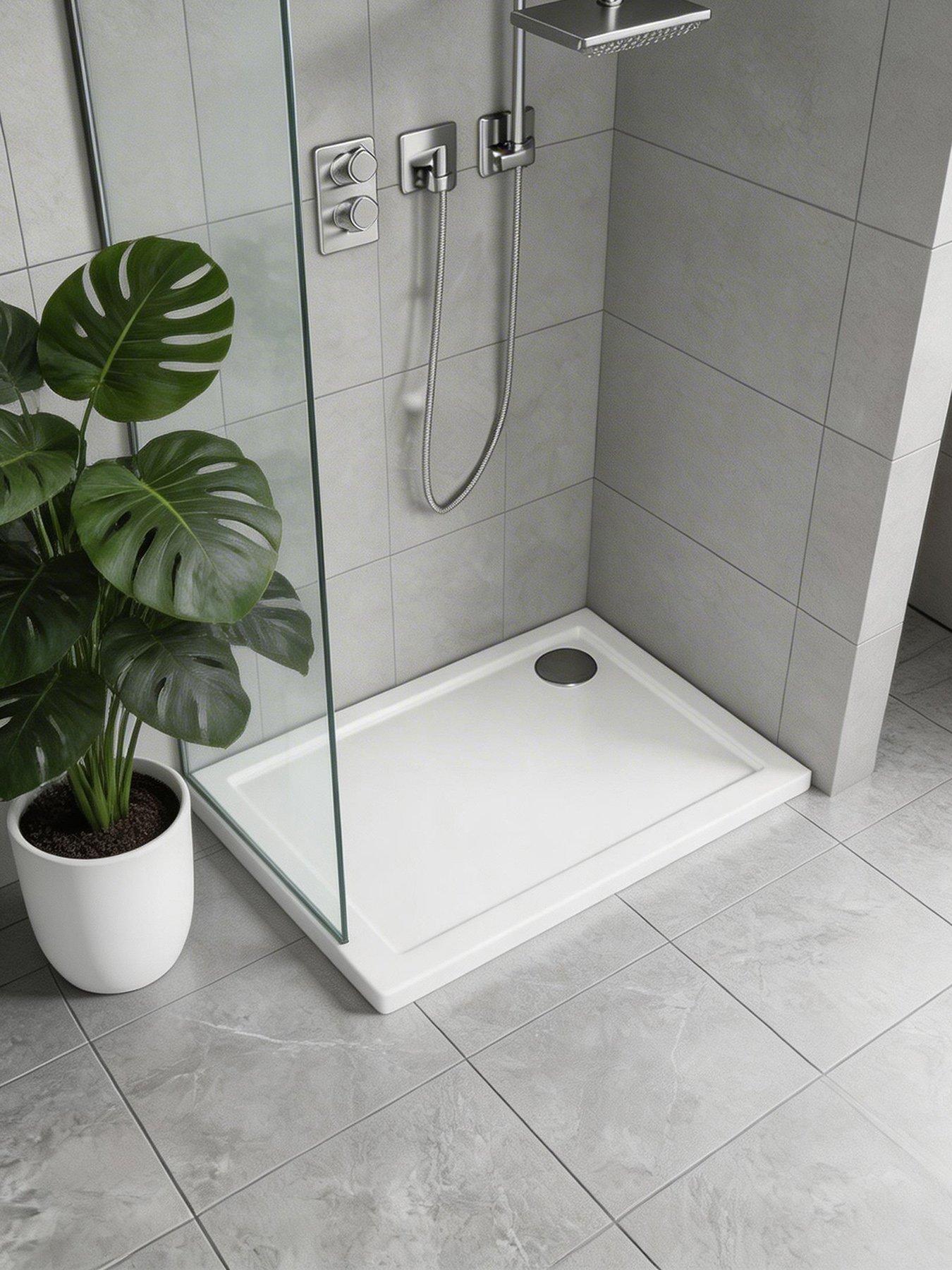 Living and Home White Rectangle Acrylic Shower Tray W 1000 X H 800 Mm