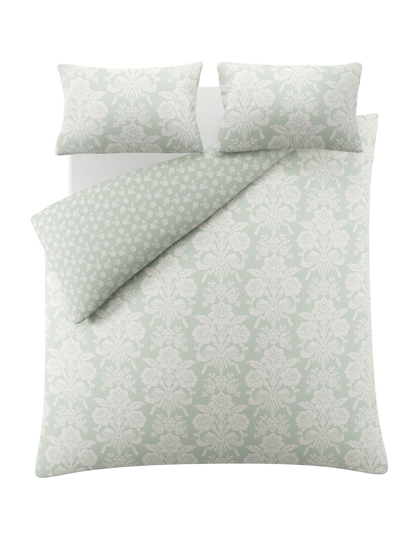 Image 2 of 7 of Laura Ashley Tatton Quilt Set Duck Egg Green