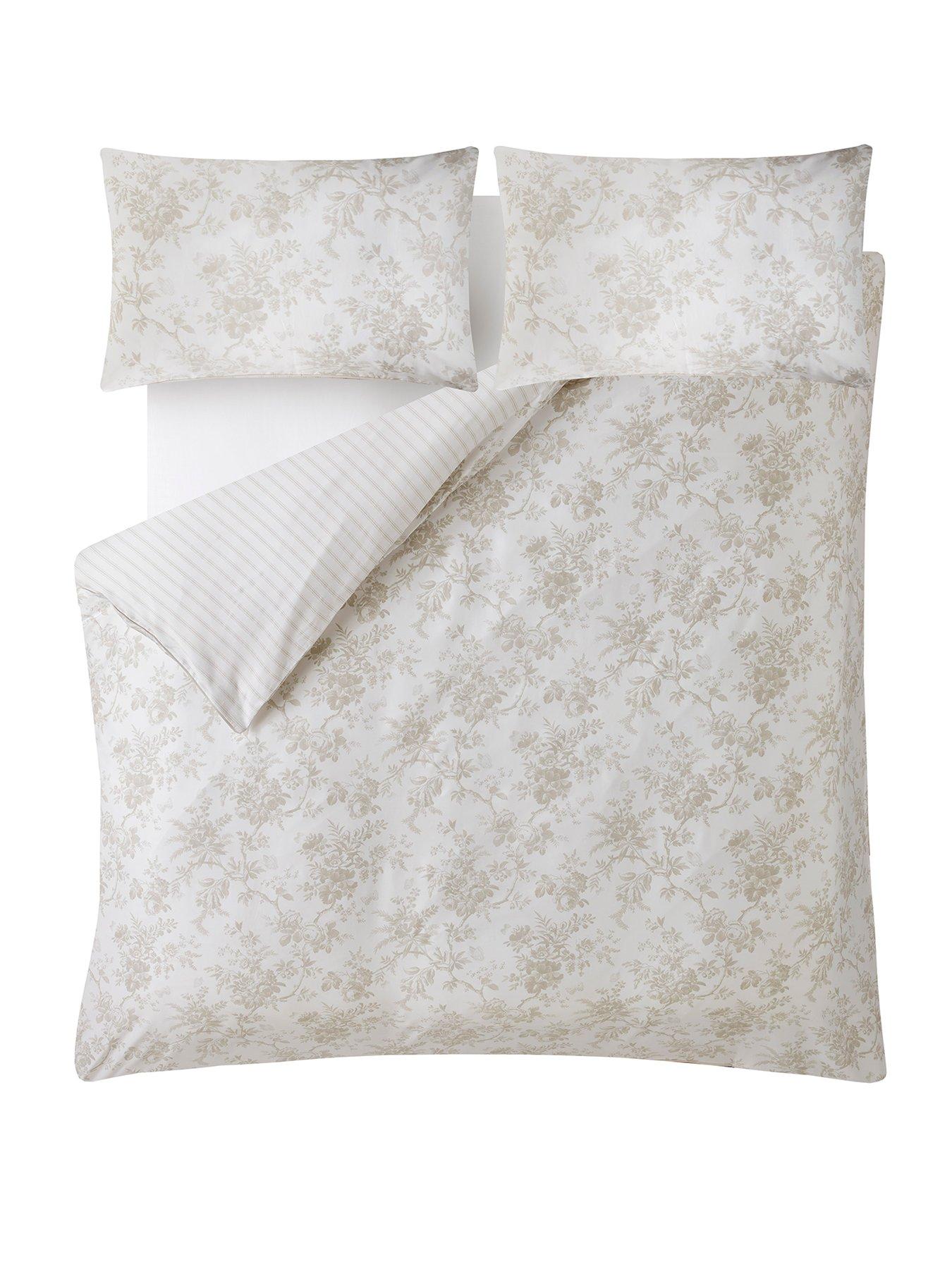 Image 2 of 6 of Laura Ashley Walled Garden Quilt Set Dove Grey