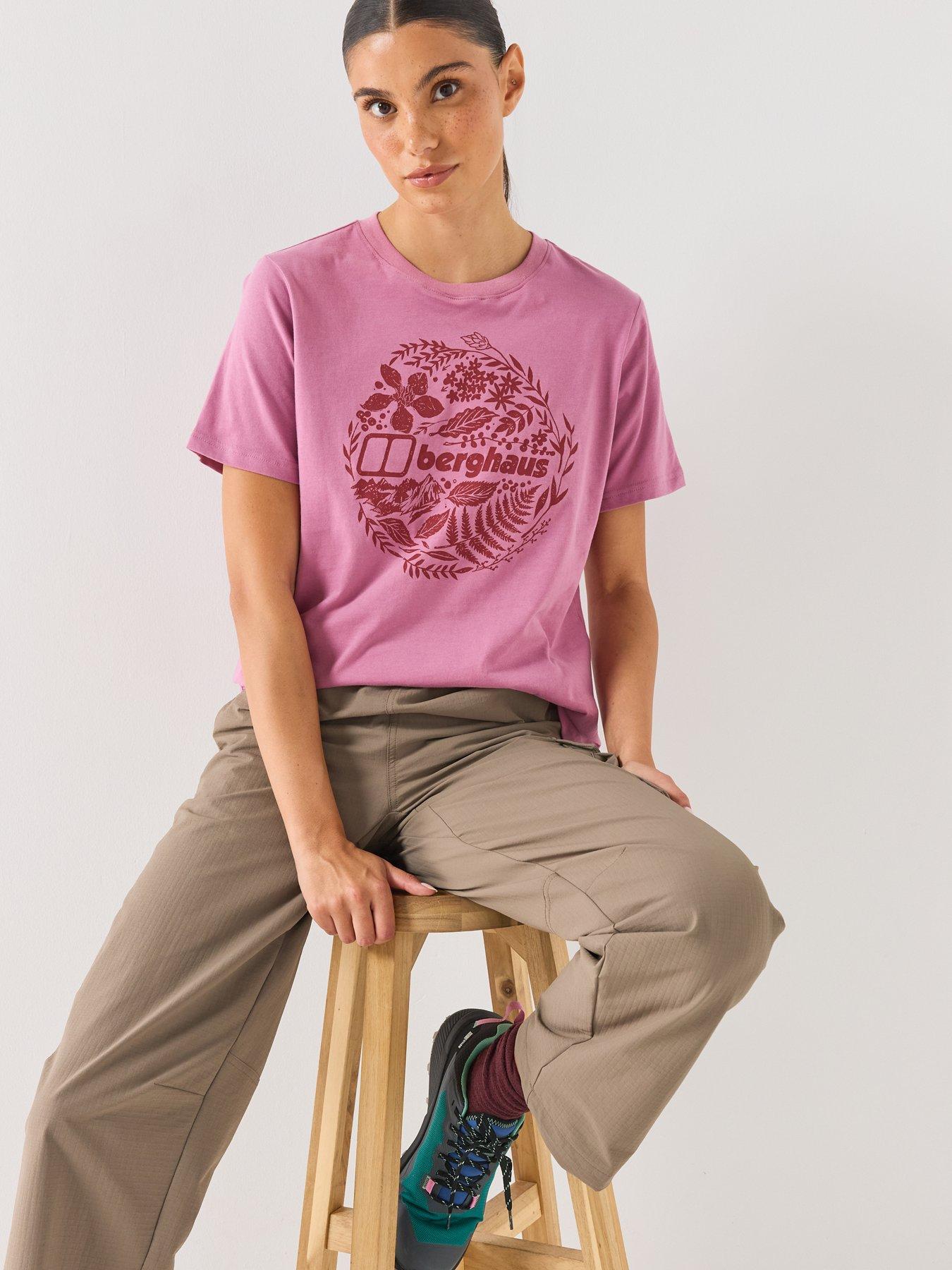 Image 4 of 6 of Berghaus Womens Foliage Logo Graphic Cotton T-Shirt - Pink