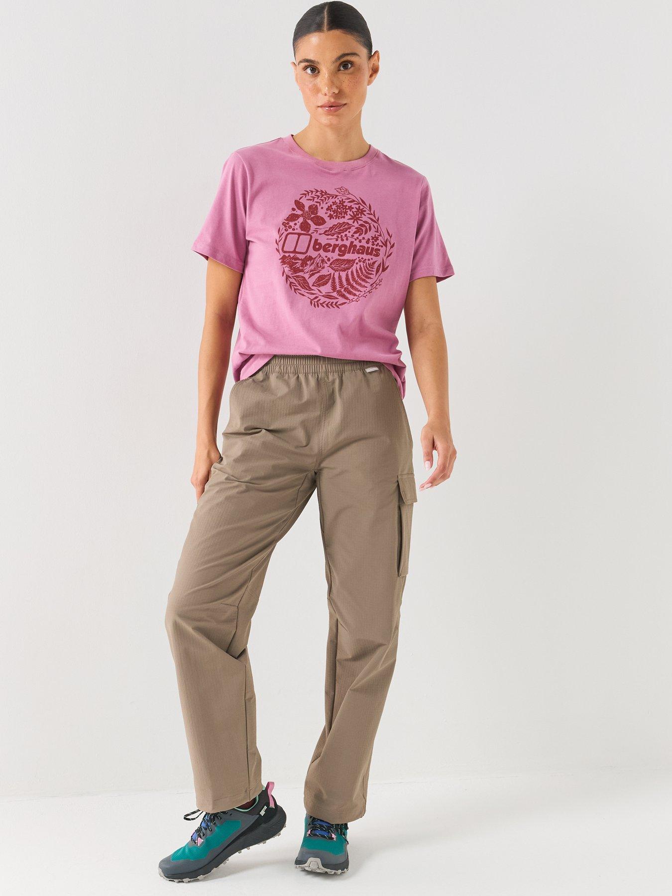 Image 6 of 6 of Berghaus Womens Foliage Logo Graphic Cotton T-Shirt - Pink