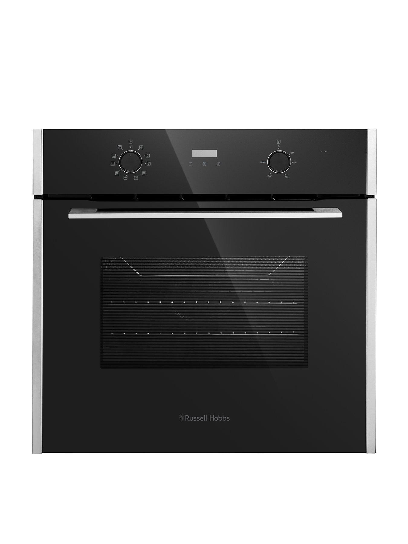 Russell Hobbs RHEO7007BS Built-In 70L Multifunctional Electric Fan Oven with Air Fryer in Black with Brushed Stainless Steel Side Accents