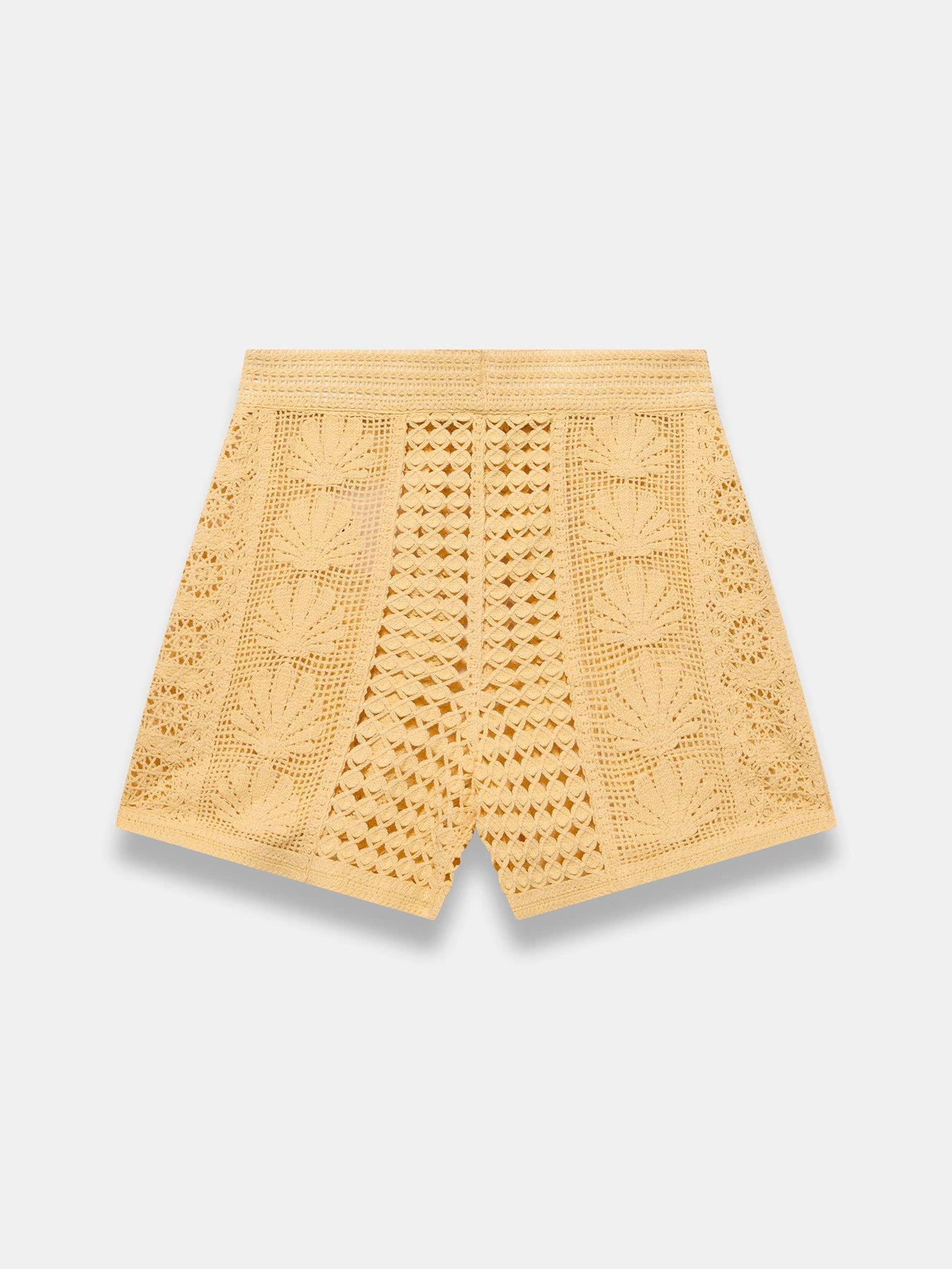 Image 5 of 6 of Mint Velvet Yellow Shell Crochet Short