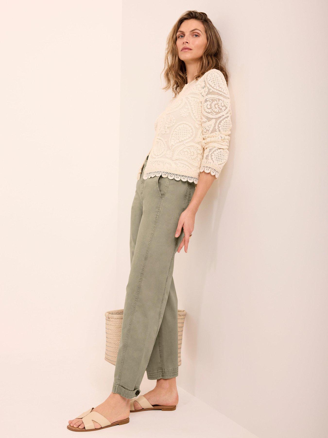 Mint Velvet Khaki Washed Barrel Chino