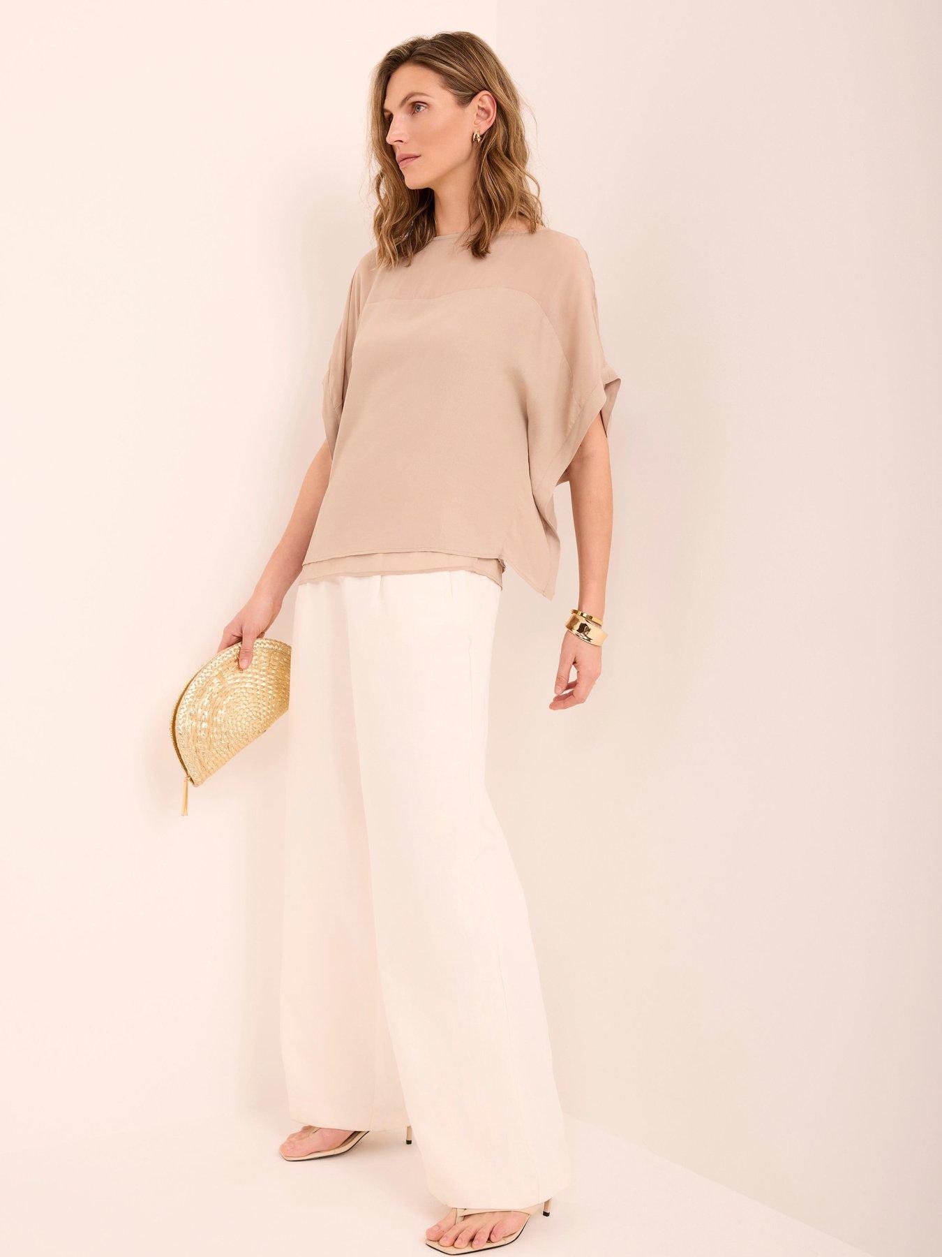 Image 2 of 6 of Mint Velvet Neutral Double Layer Top