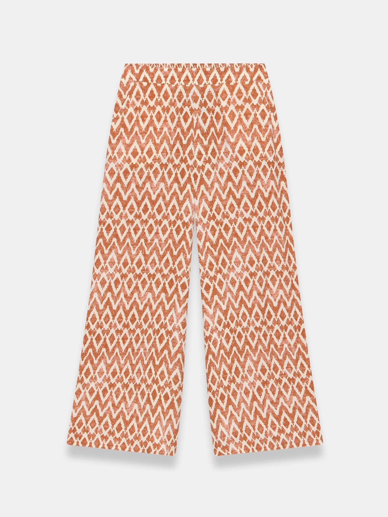 Image 5 of 6 of Mint Velvet Orange Geo Print Wide Trouser