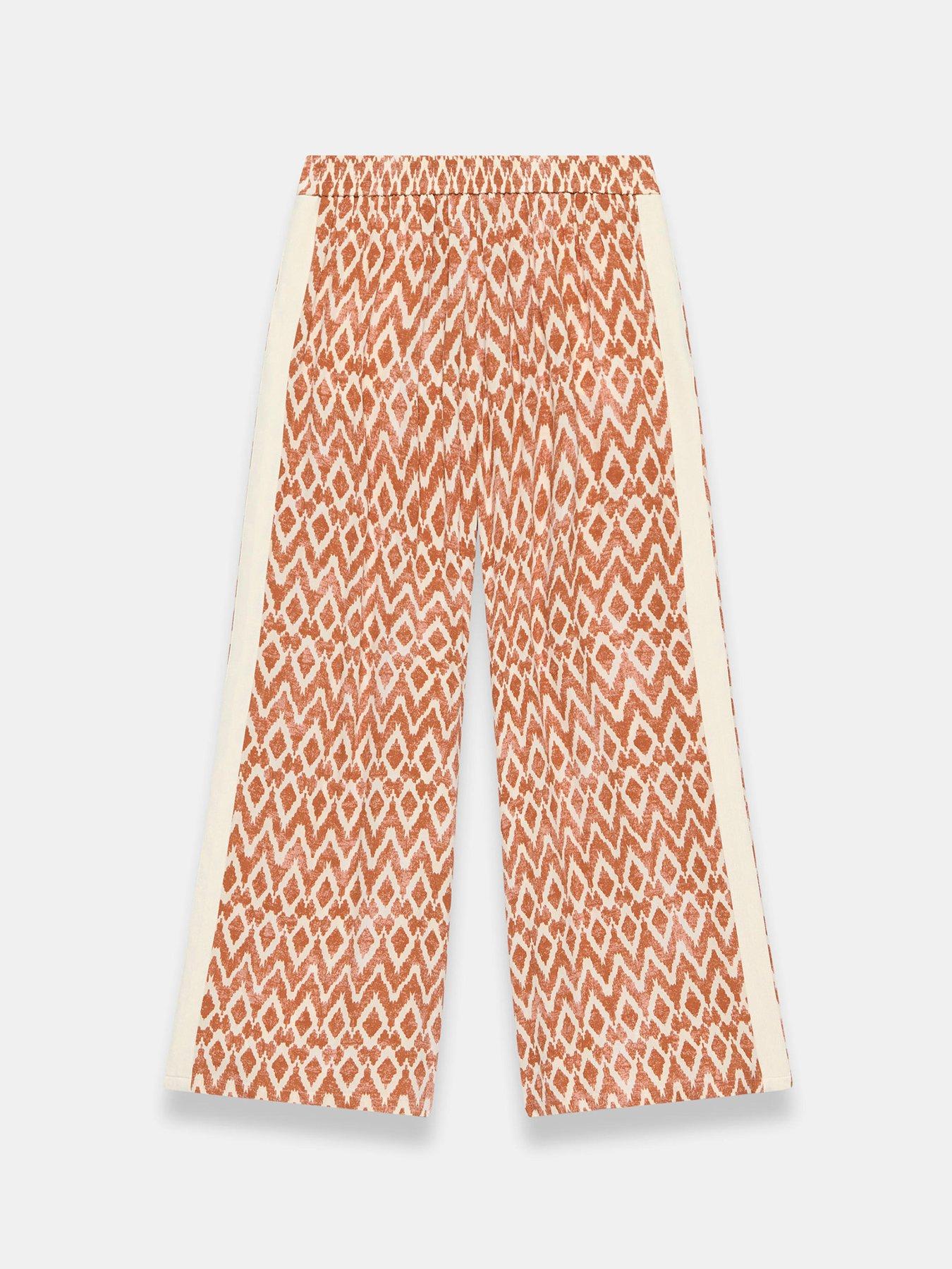 Image 6 of 6 of Mint Velvet Orange Geo Print Wide Trouser
