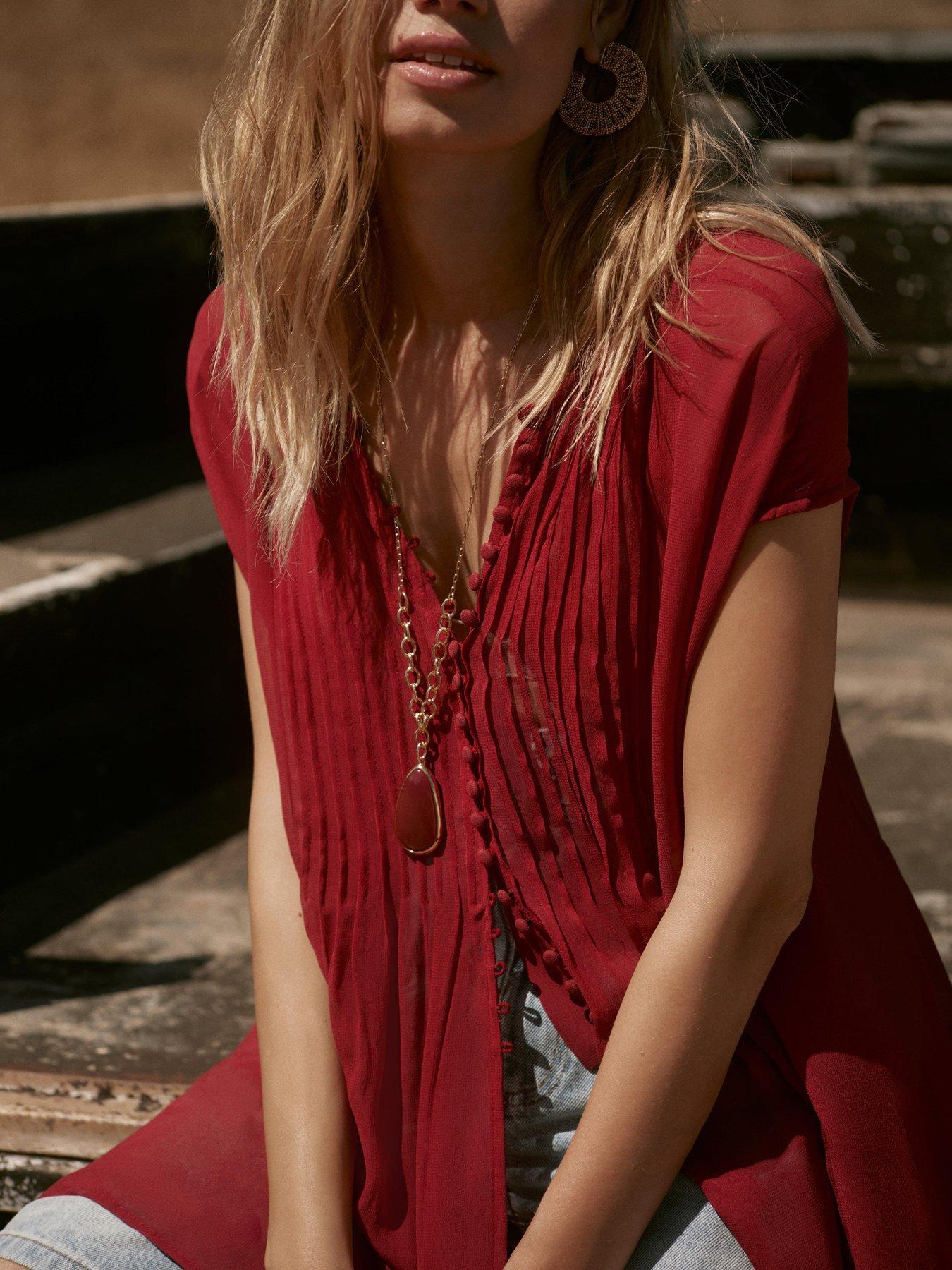Image 2 of 4 of Mint Velvet Red Stone Long Pendant