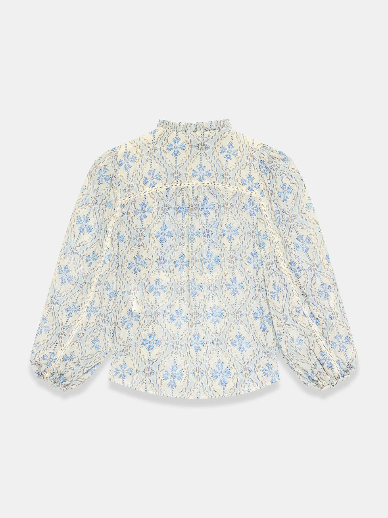 Image 6 of 6 of Mint Velvet Blue Geo Print Blouse