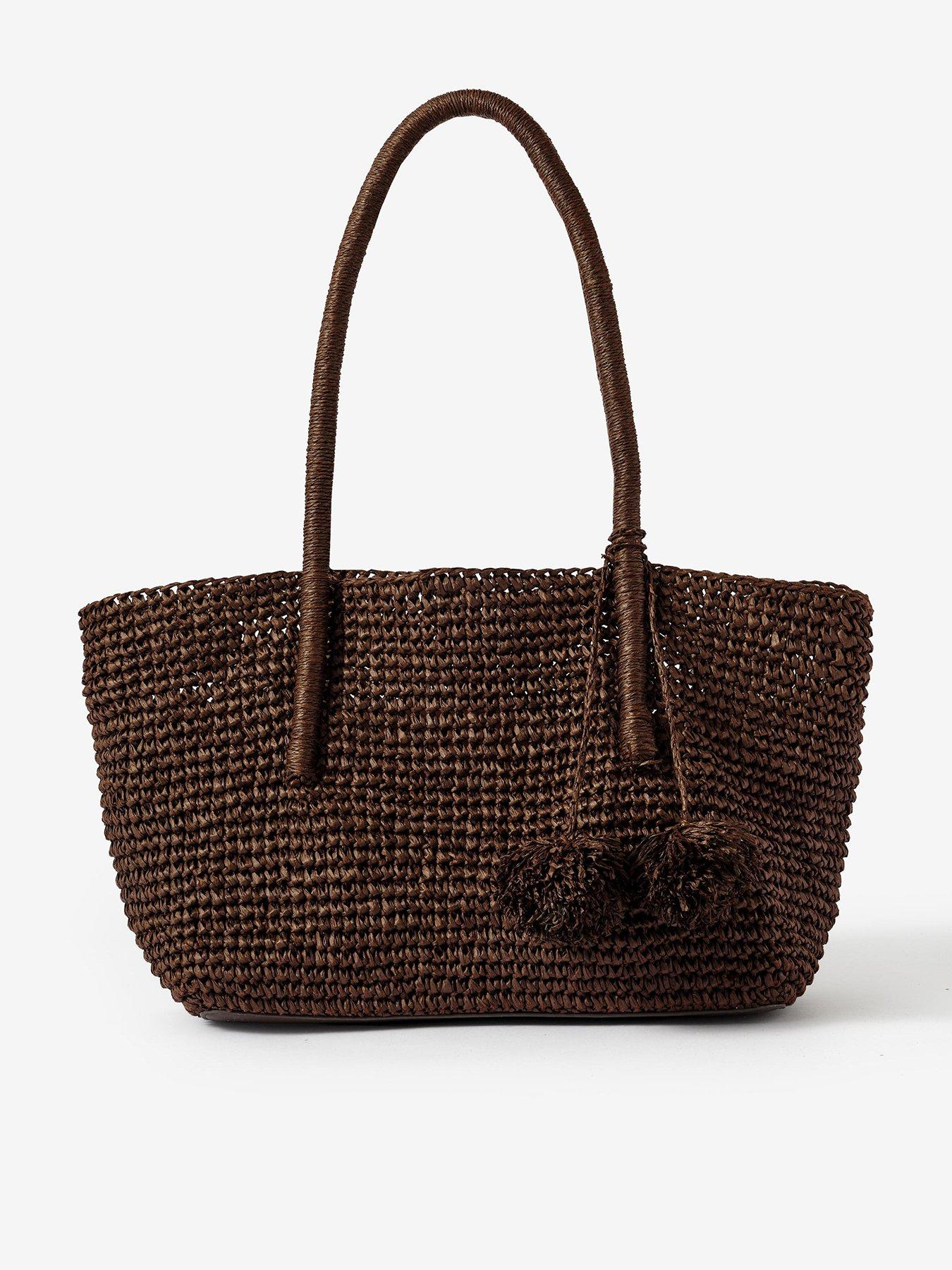 Image 1 of 4 of Mint Velvet Blake Chocolate Woven Tote Bag - Brown