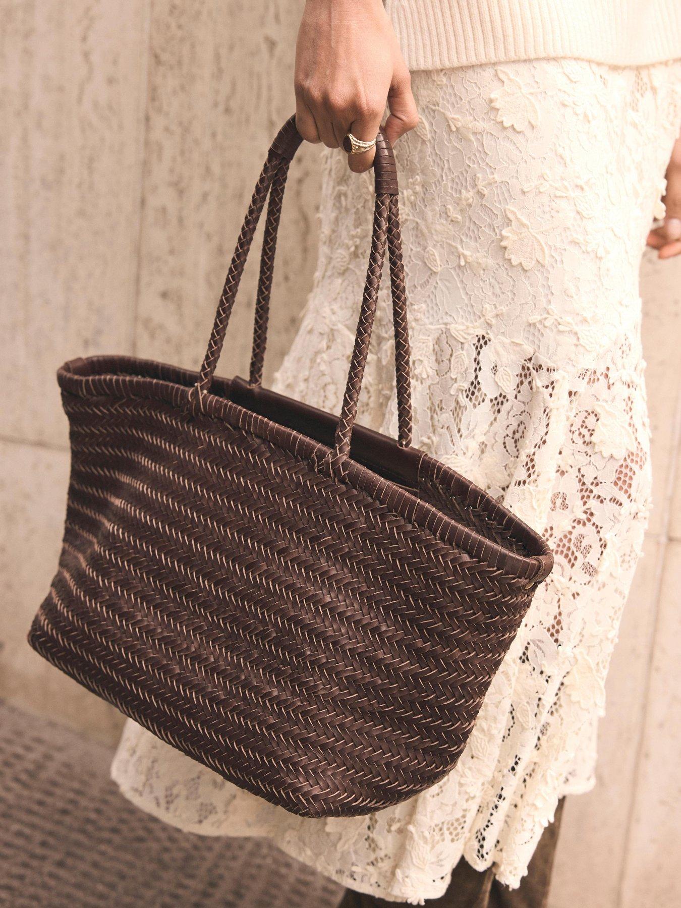 Image 2 of 4 of Mint Velvet Blake Chocolate Woven Tote Bag - Brown