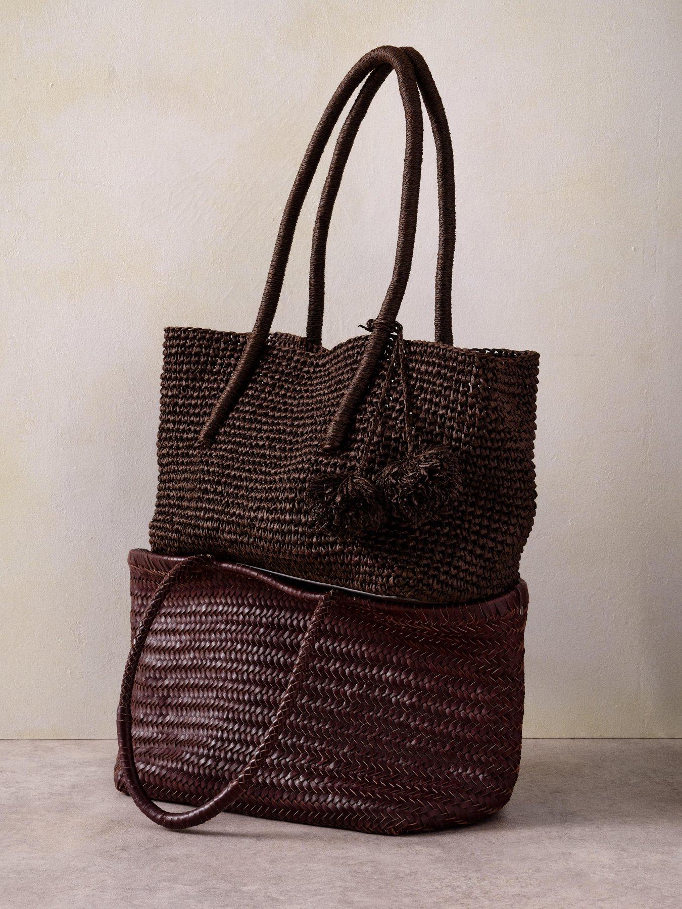 Image 3 of 4 of Mint Velvet Blake Chocolate Woven Tote Bag - Brown
