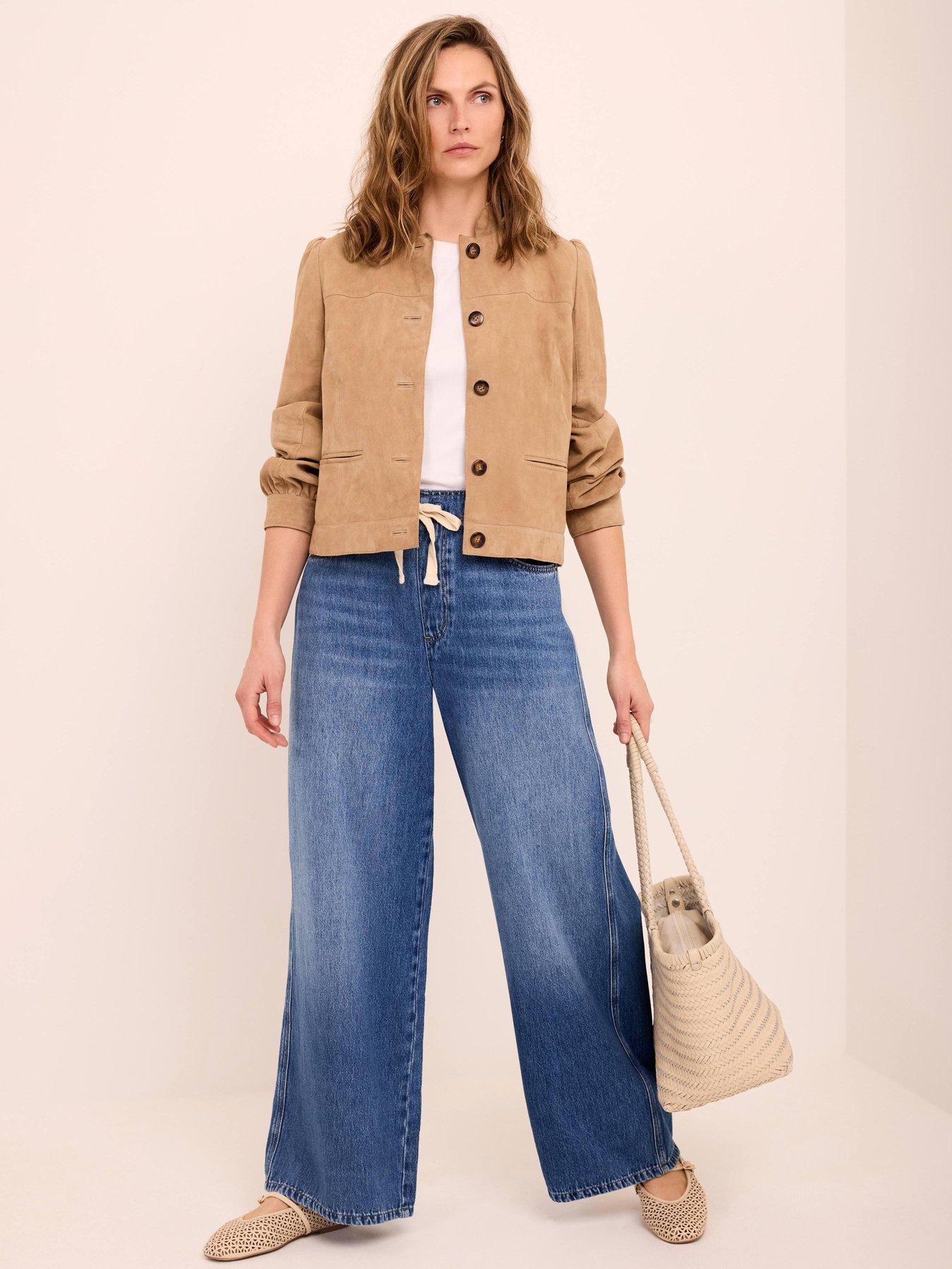 Mint Velvet Mid Indigo Tie Waist Wide Jean