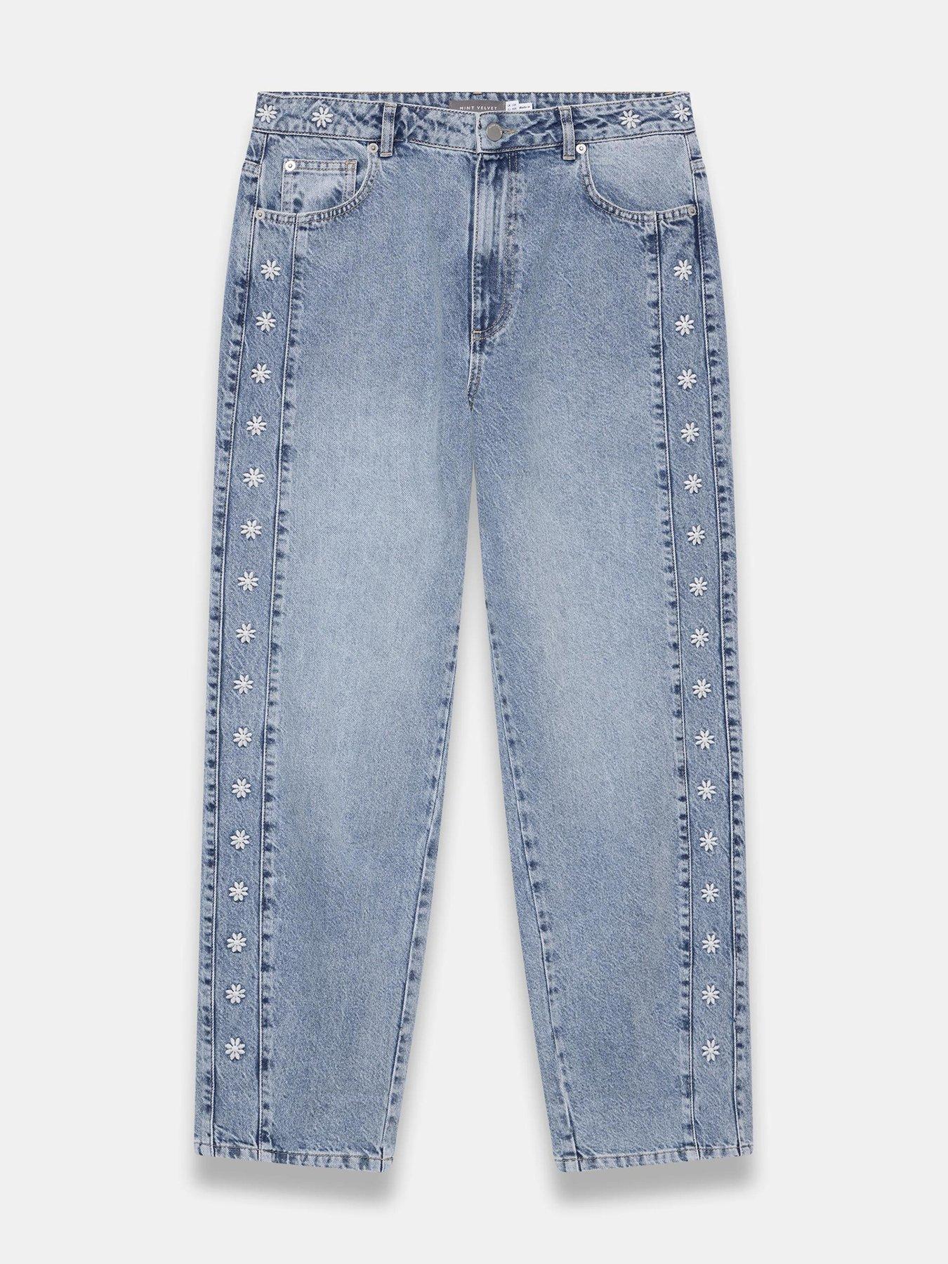 Image 5 of 6 of Mint Velvet Mid Indigo Embroidered Jean - Blue