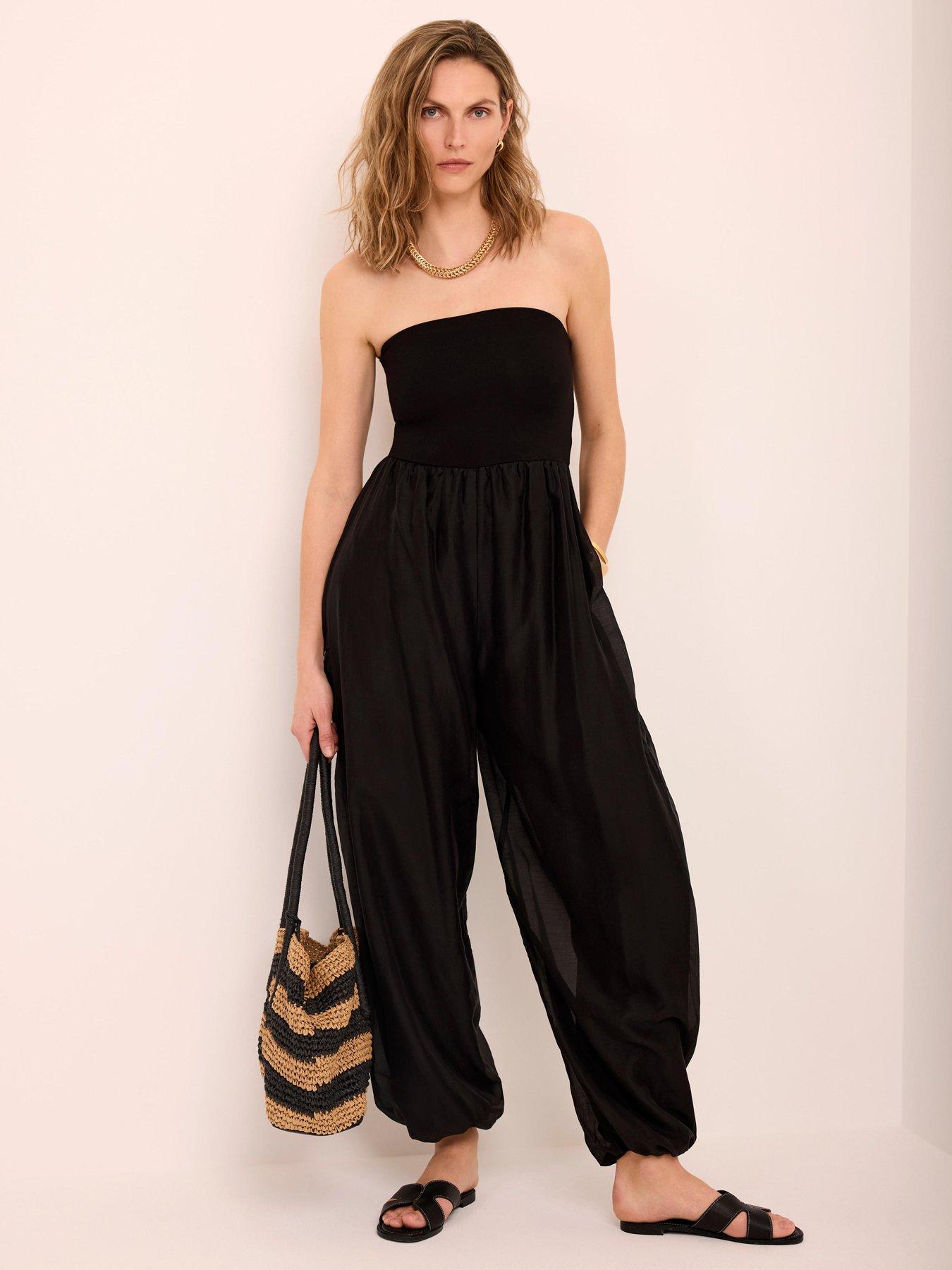 Image 3 of 6 of Mint Velvet Balloon Jumpsuit - Black