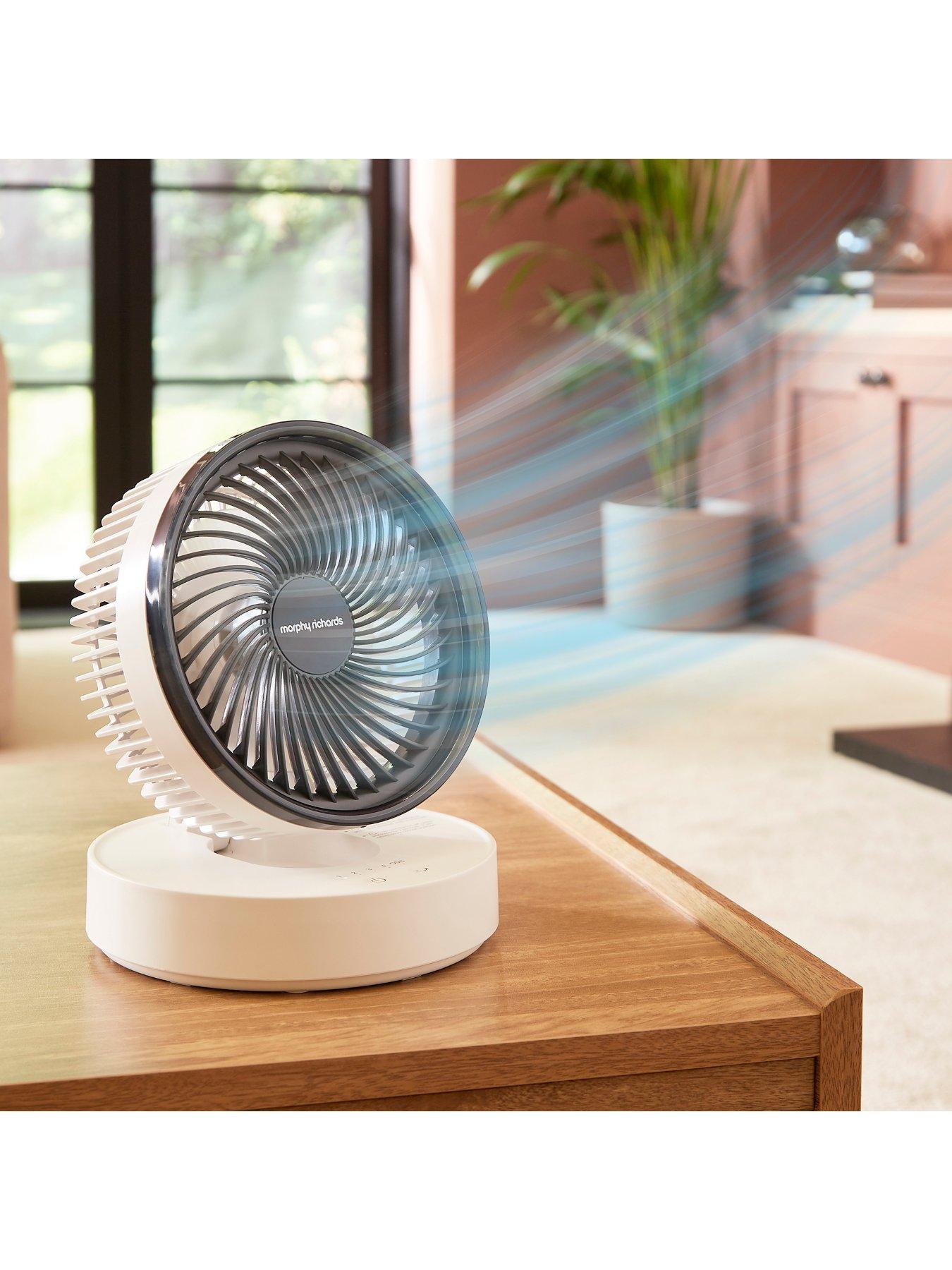  image of morphy-richards-airflex-6-portable-oscillating-usb-fan-whitegrey