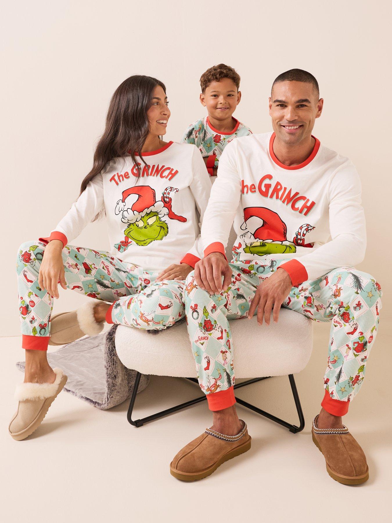 The Very Collection Mens Grinch Christmas Family Pyjamas - Green