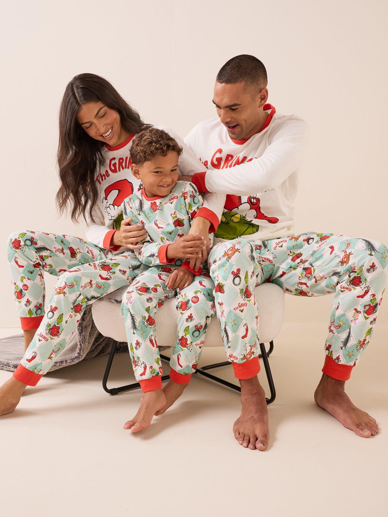 The Very Collection Kids Grinch Christmas Family Pyjamas- Green