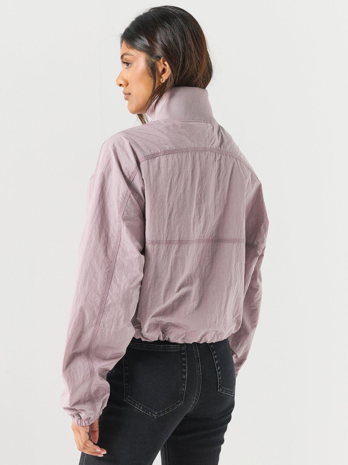 Image 2 of 6 of Diesel Relaxed Nylon Jacket with Mock Neck - Lilac