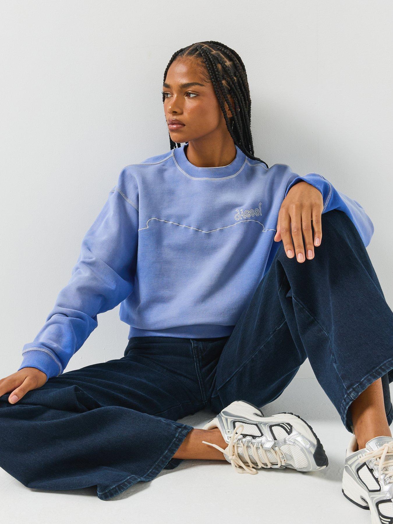 Image 4 of 6 of Diesel Womens Crew Neck Sweater - Blue