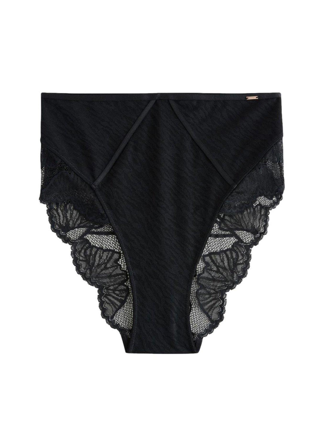Image 5 of 6 of Lipsy All Over Lace High Waist Briefs - Black