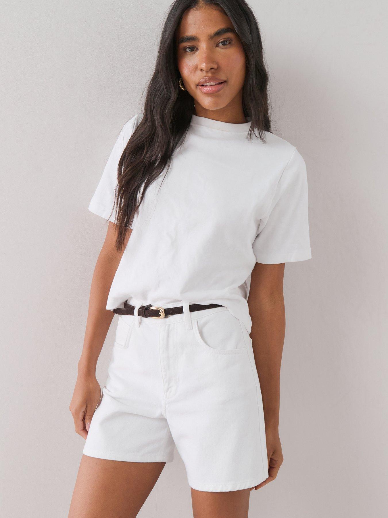 The Very Collection Bermuda Denim Shorts - White