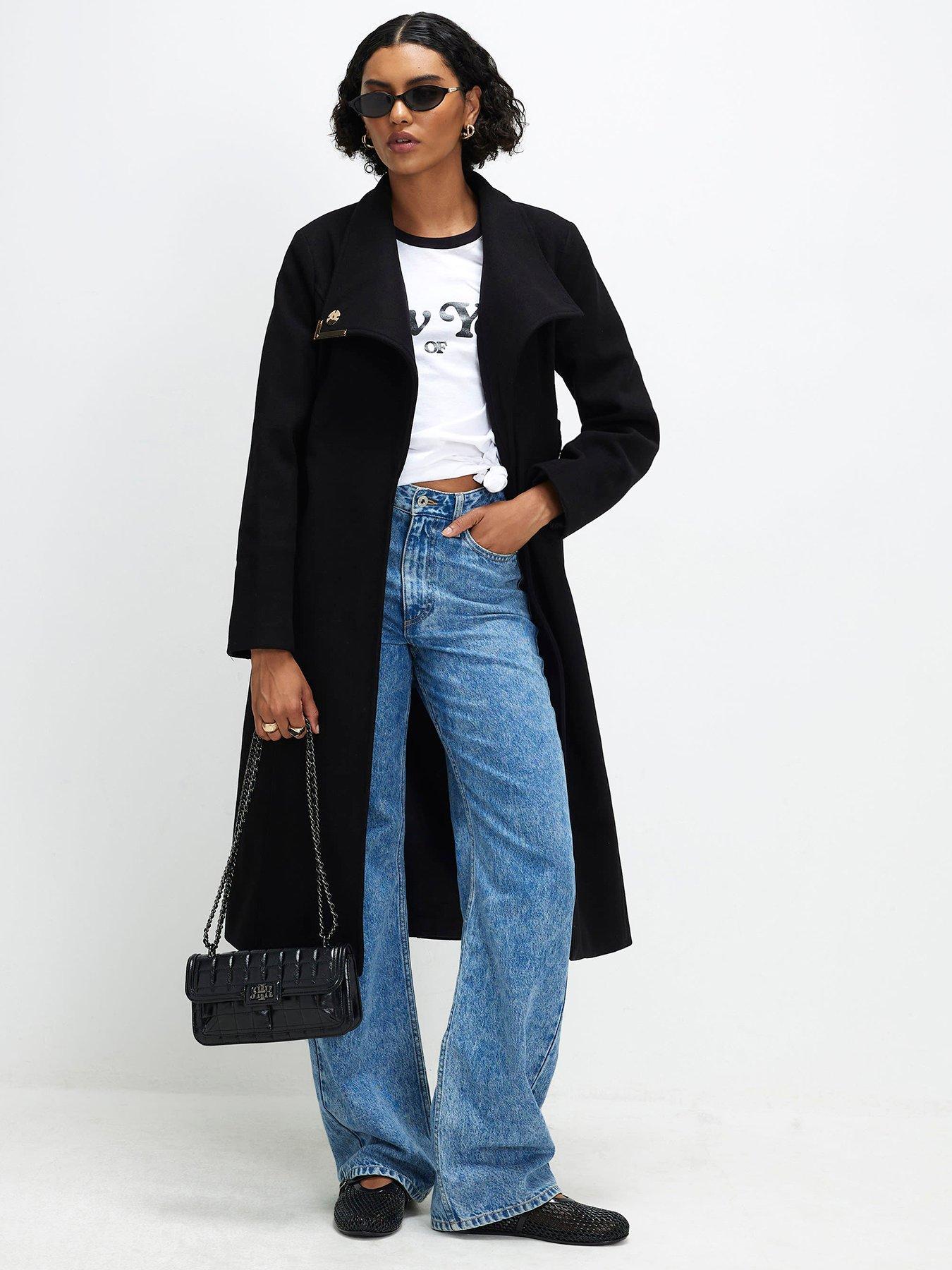 Image 1 of 6 of River Island Belted Longline Robe Coat