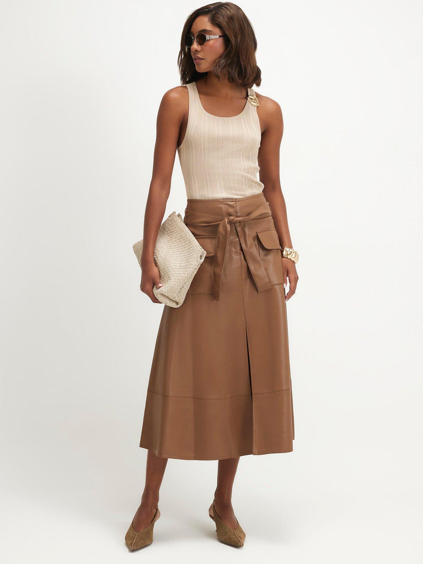 Image 1 of 6 of River Island Belted Aline Utility Skirt
